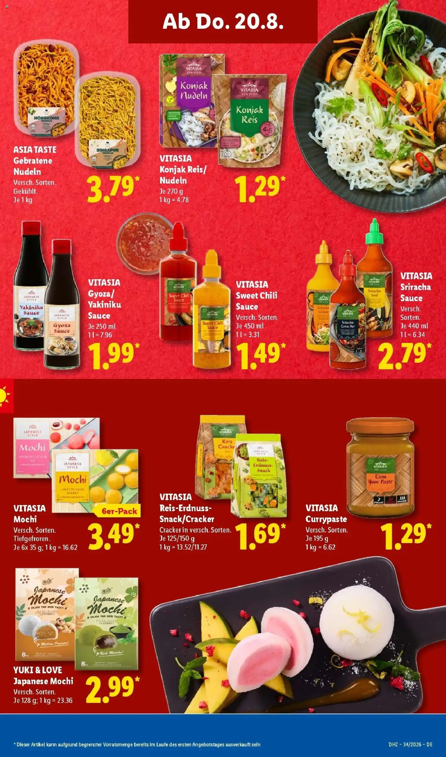 Lidl Prospekt Mahlow (ab 17.08.2026) zum Blättern » Angebote | Seite: 61 | Produkte: Chili, Reis, Nudeln, Mochi