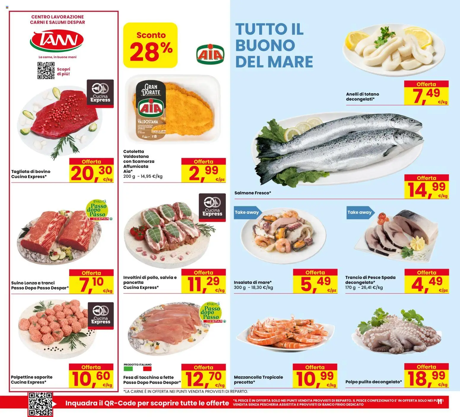 Volantino Eurospar del 01/10/2026 | Pagina: 11 | Prodotti: Bovino, Pesce, Polpo, Carne