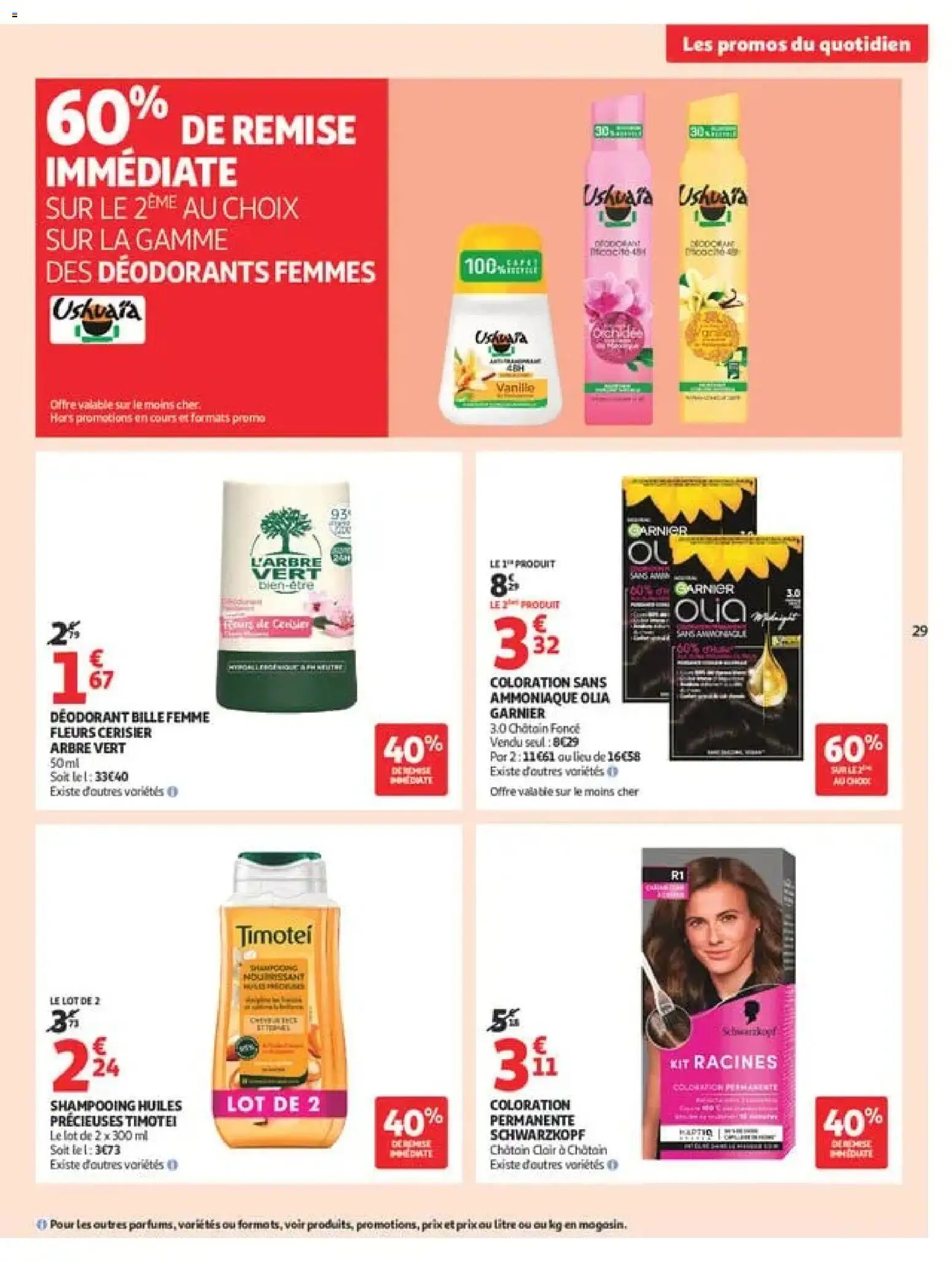 {H1} | Page: 29 | Produits: Fleurs, Coloration, Shampooing, Déodorant