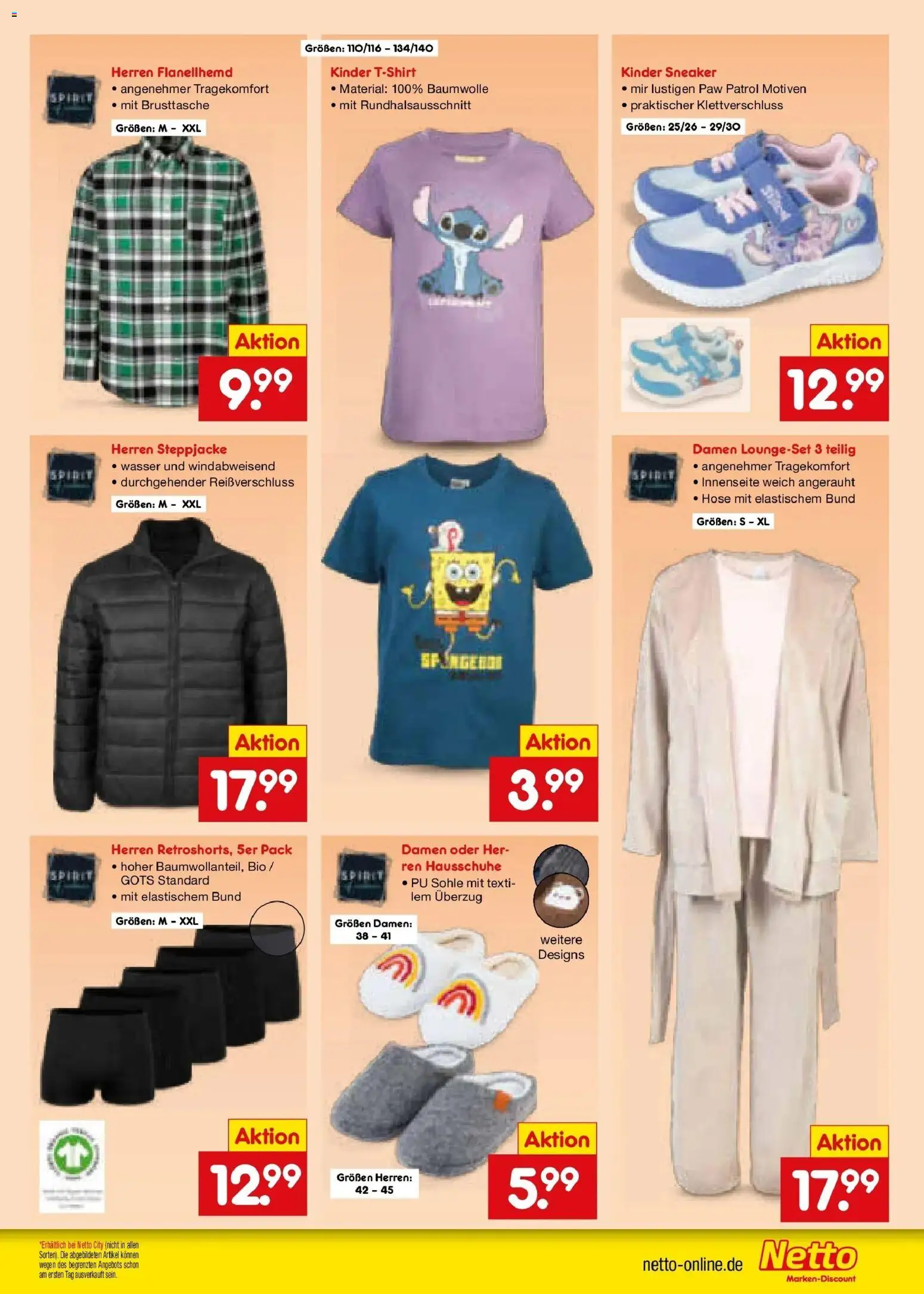 Netto Marken-Discount Prospekt Pirna – gültig ab 28.09.2026 | Seite: 43 | Produkte: Steppjacke, Wasser, Hose, Hausschuhe