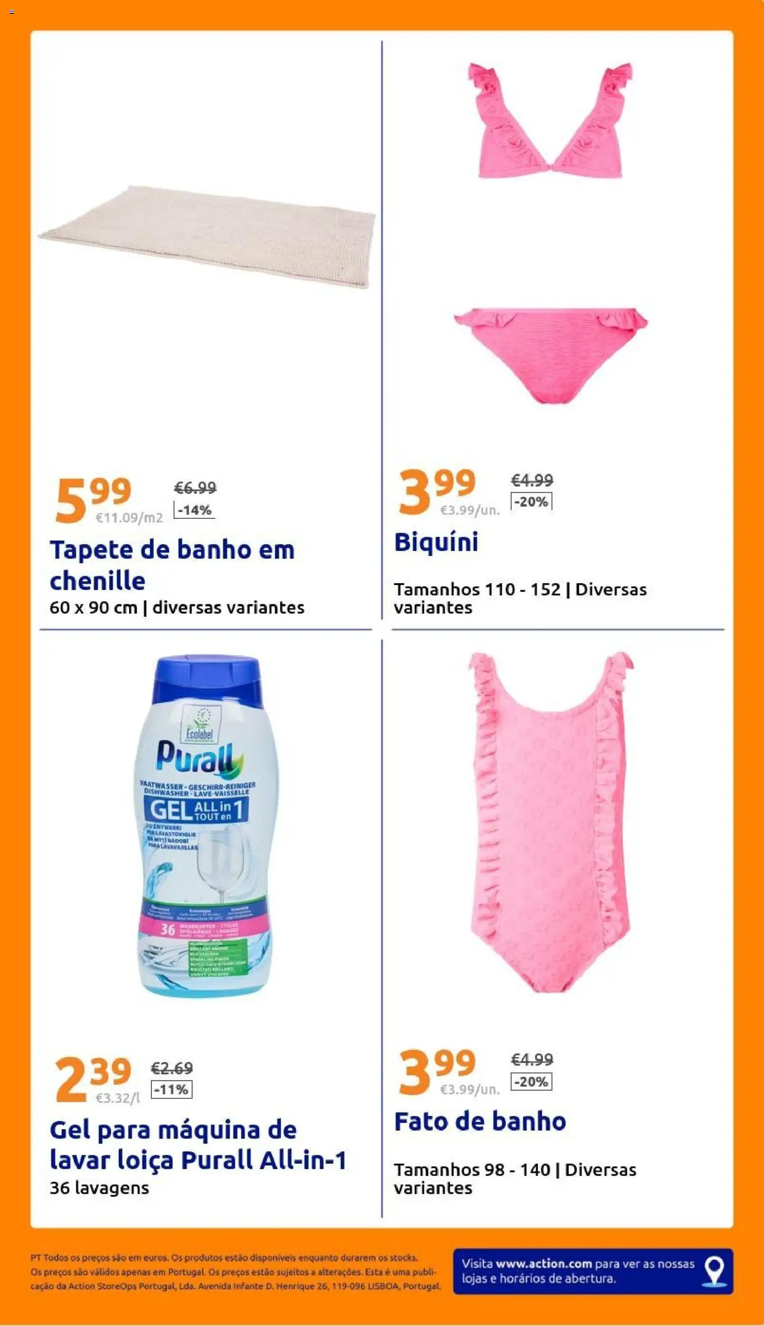 Action folheto │ válido de 15/07/2026 | Página: 23 | Produtos: Biquíni, Banho, Tapete, Fato