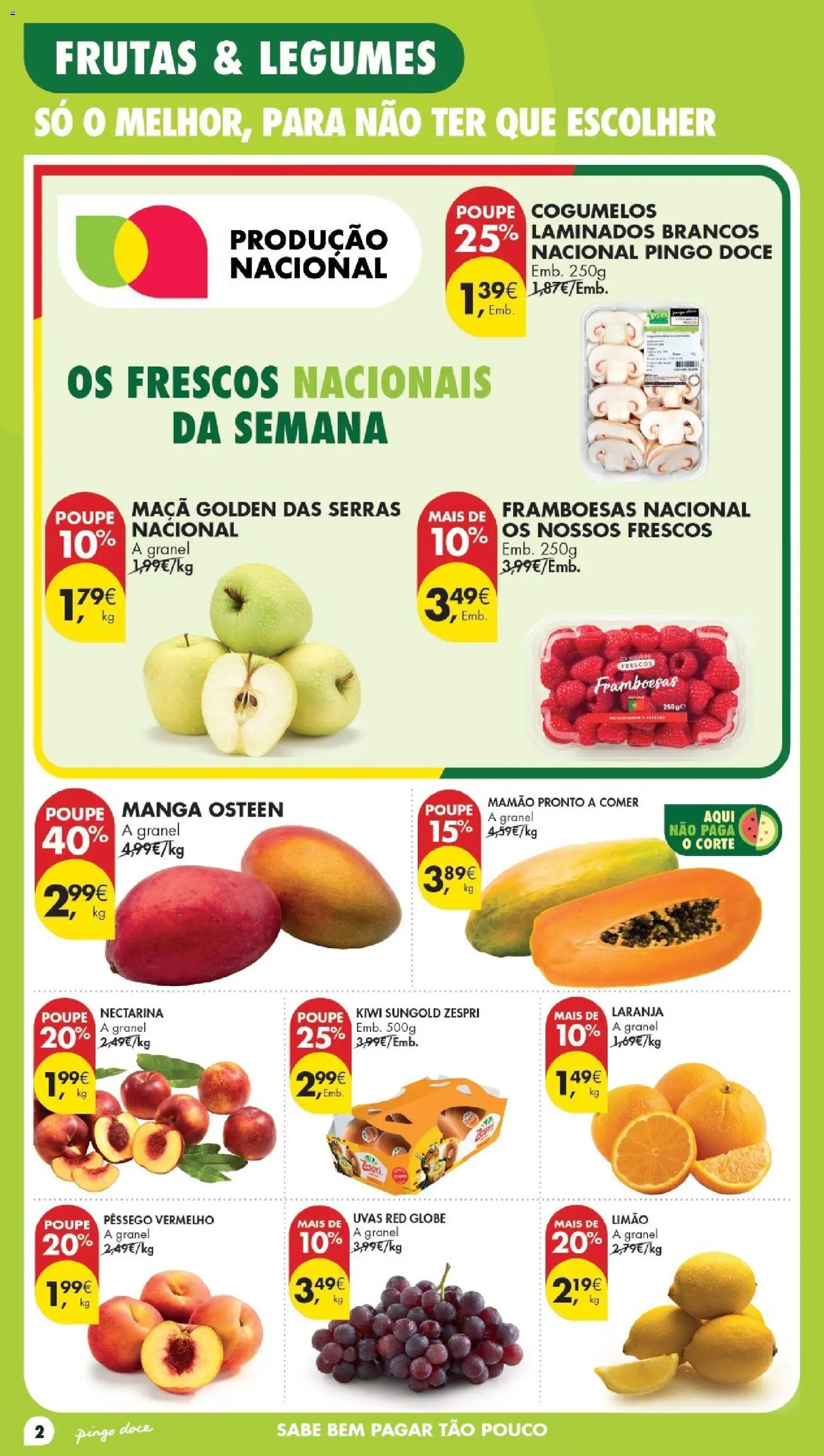 Pingo Doce Poupe Esta Semana Lojas Grandes │ válido de 29/09/2026 | Página: 2 | Produtos: Framboesas, Legumes, Maça, Mamão