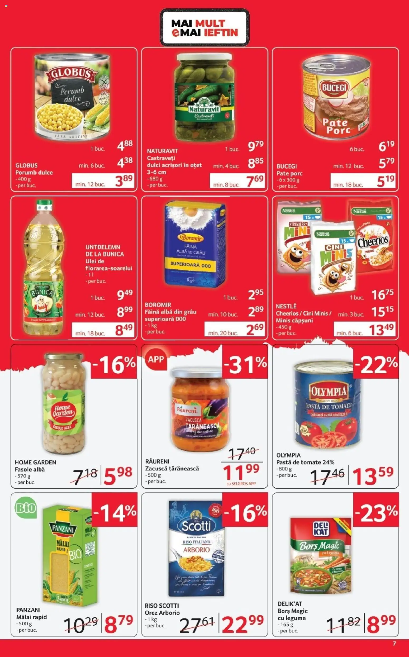 Noul catalog Selgros – valabil de la 17.04.2026 | Pagină: 7 | Produse: Oțet, Făină, Mălai, Porumb