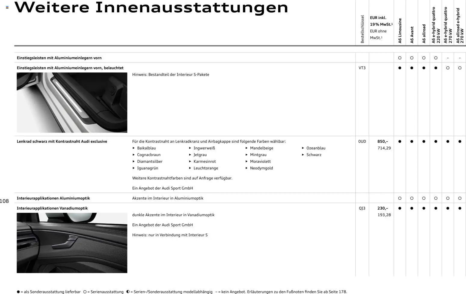 Audi A6 – gültig ab 14.09.2026 | Seite: 108