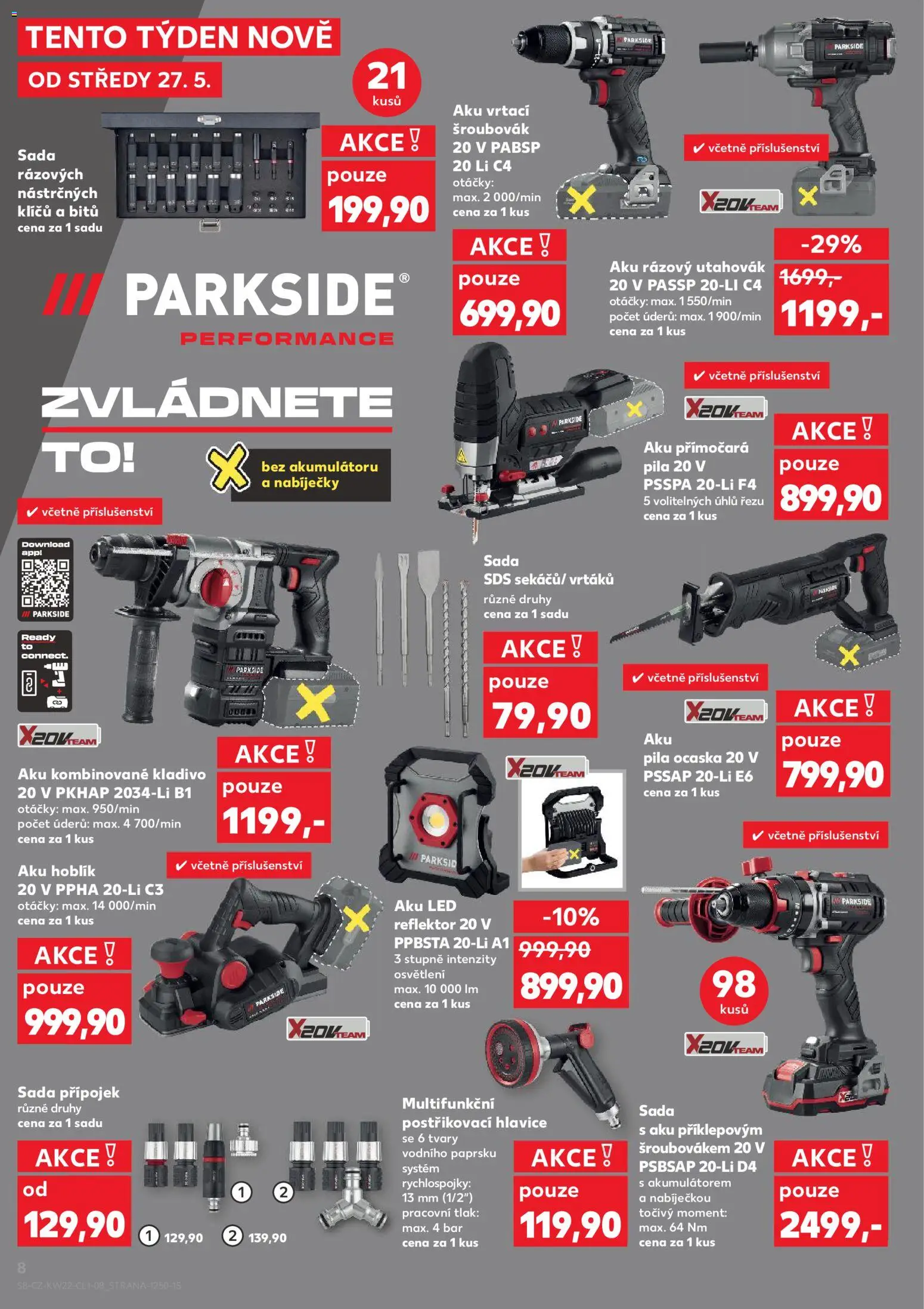 Kaufland leták - Plzeň od 27.05.2026 | Strana: 8 | Produkty: Aku hoblík, Aku pila, Hoblík, Šroubovák