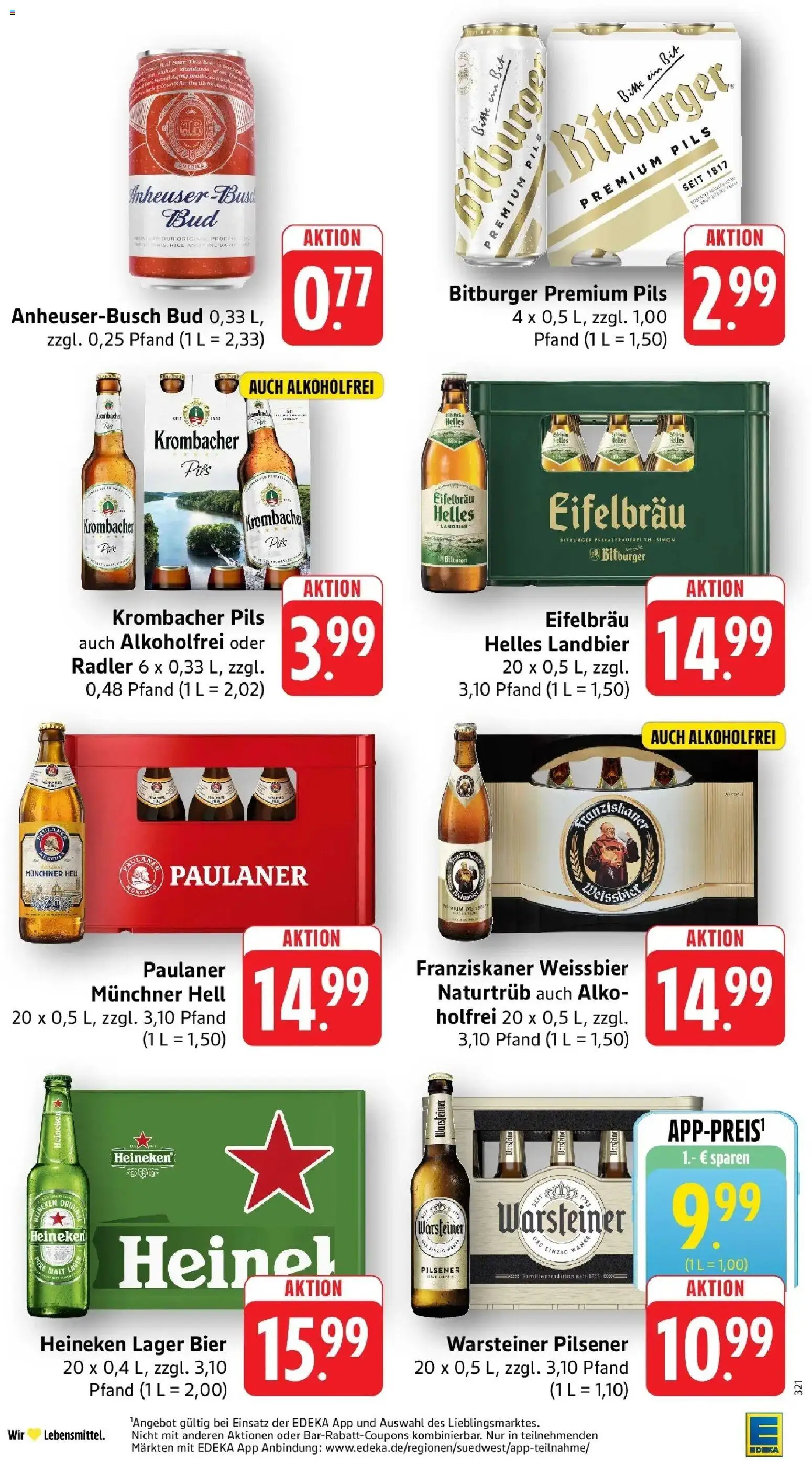 Edeka Prospekt Trier (ab 26.10.2026) » Angebote Online | Seite: 33 | Produkte: Bier, Weißbier, Radler, Warsteiner