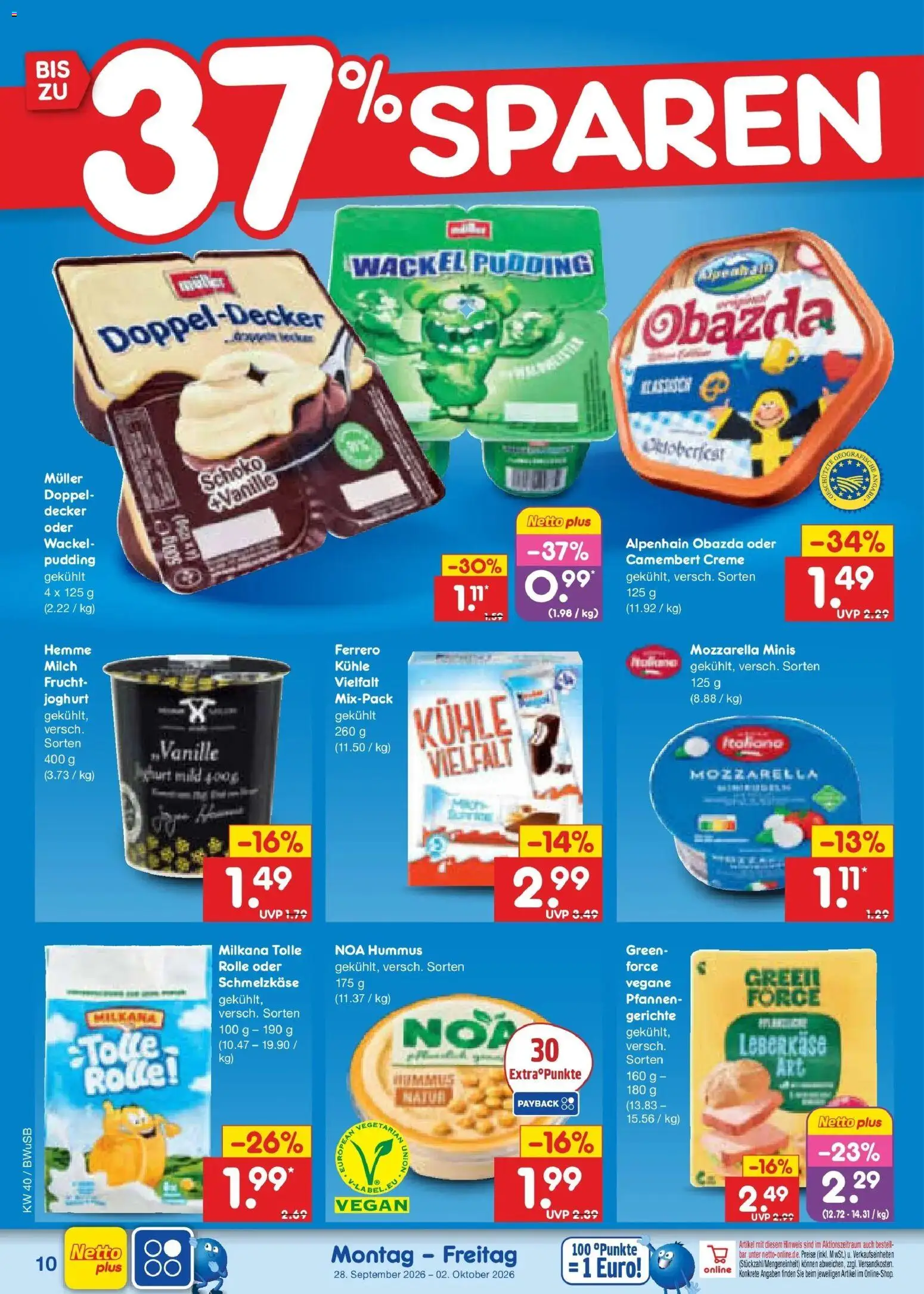 Netto Marken-Discount Prospekt Stemwede-Dielingen – gültig ab 28.09.2026 | Seite: 14 | Produkte: Joghurt, Creme, Camembert, Hummus