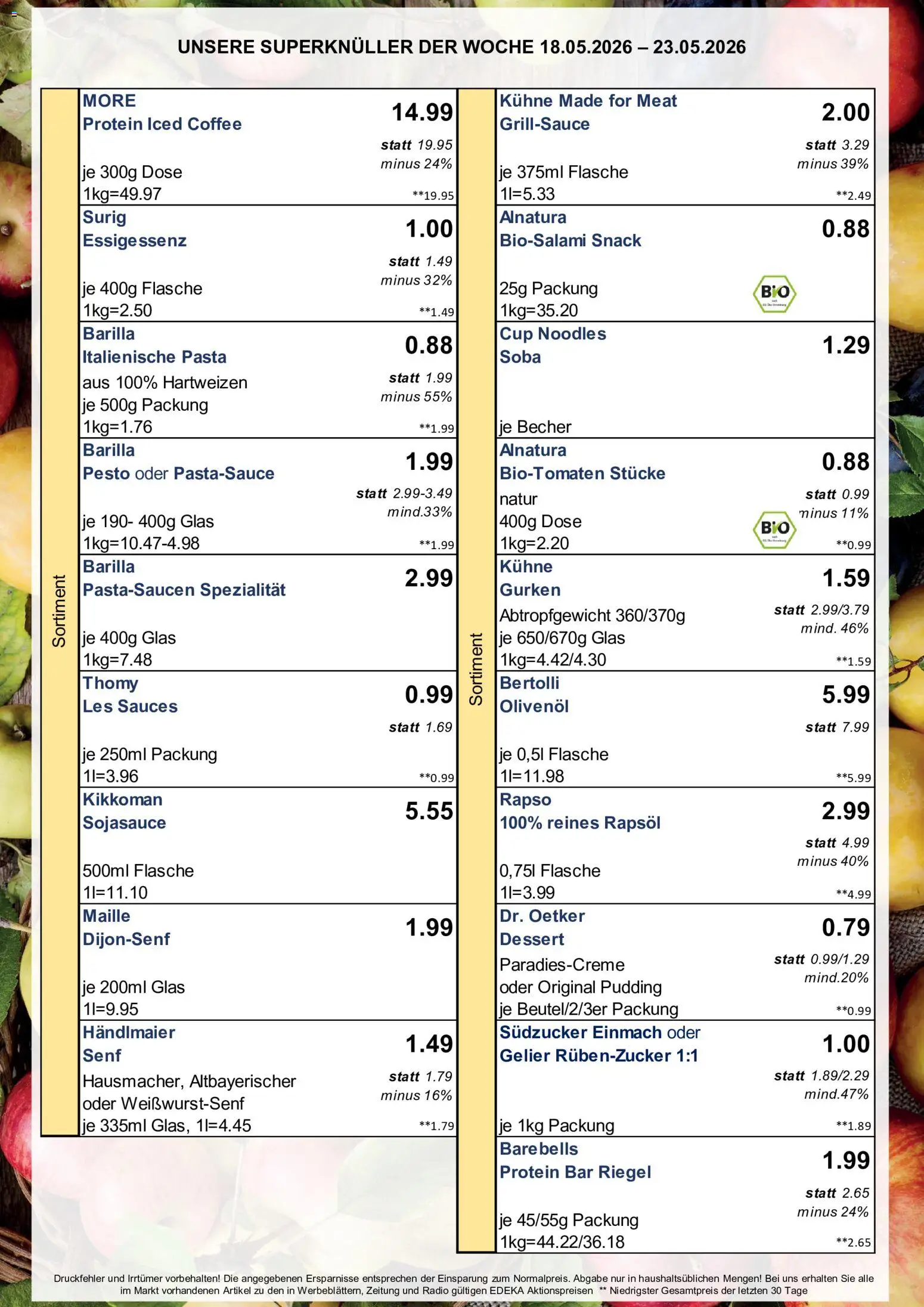 Simmel Bayern – gültig ab 18.05.2026 | Seite: 2 | Produkte: Rapsöl, Pudding, Pasta, Radio