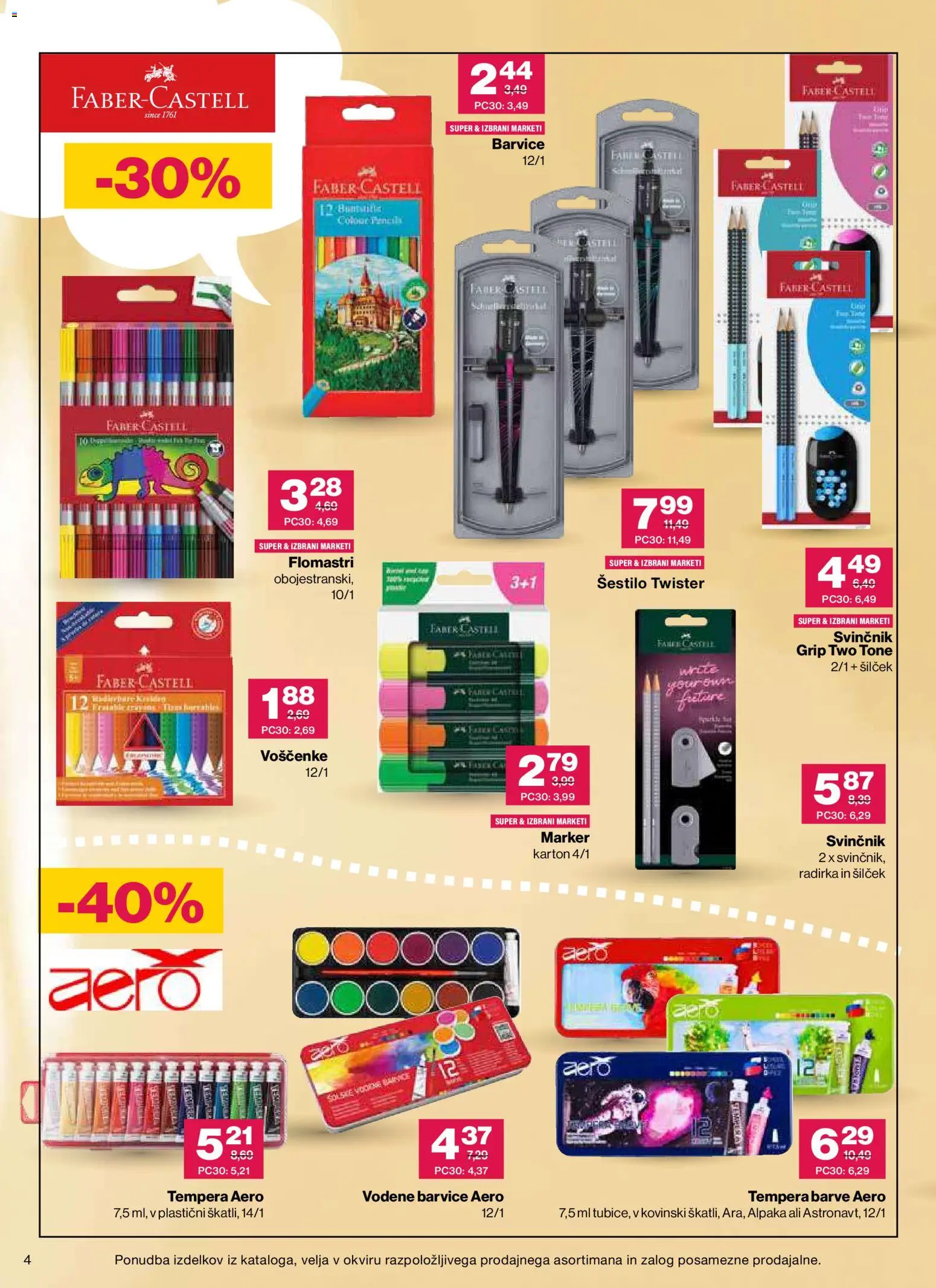 Novi Mercator katalog ponudbe – veljaven od 26.08.2026 | Stran: 4 | Izdelki: Barvice, Silcek, Svinčnik