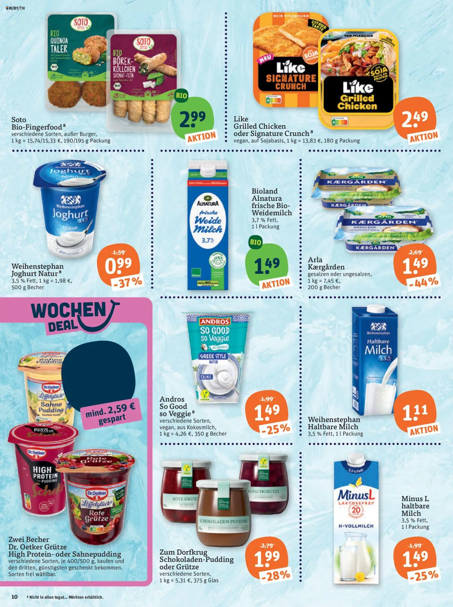 Tegut Prospekt – gültig ab 12.10.2026 | Seite: 12 | Produkte: High protein pudding, Milch, Milch 3,5%, Pudding