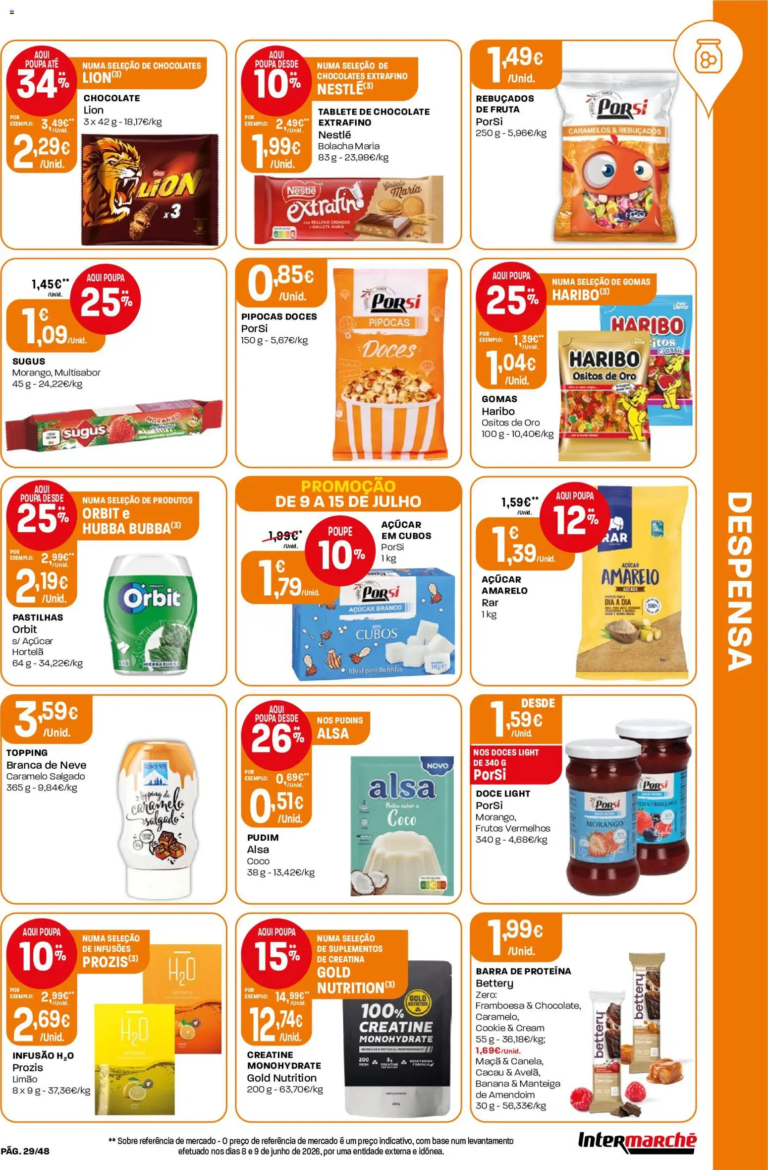 Intermarché folheto │ válido de 09/07/2026 | Página: 29 | Produtos: Banana, Base, Maça, Gomas