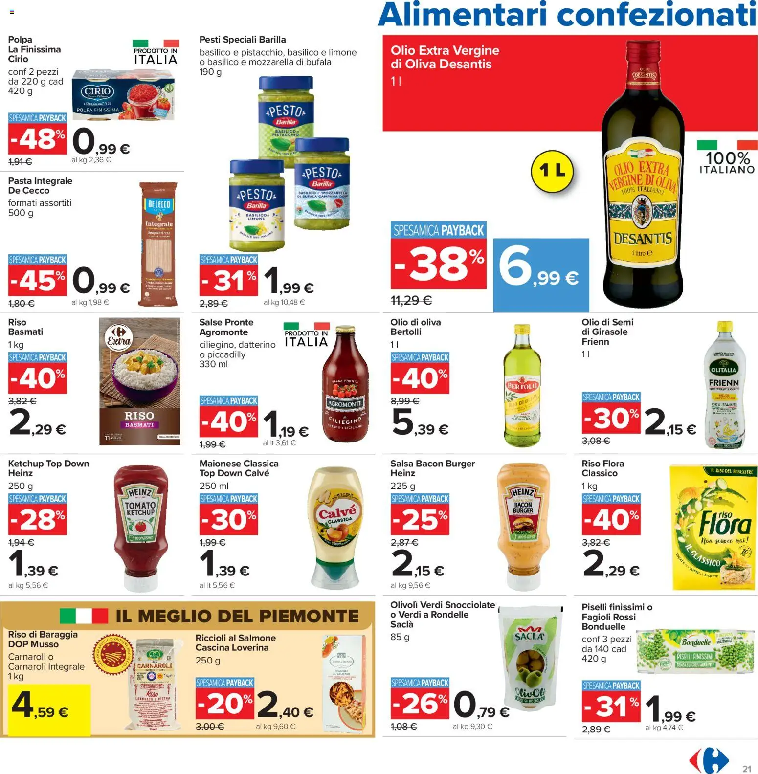 Volantino Carrefour del 16.06.2026 | Pagina: 21 | Prodotti: Ketchup, Pasta, Olio extra vergine, Olio di Oliva