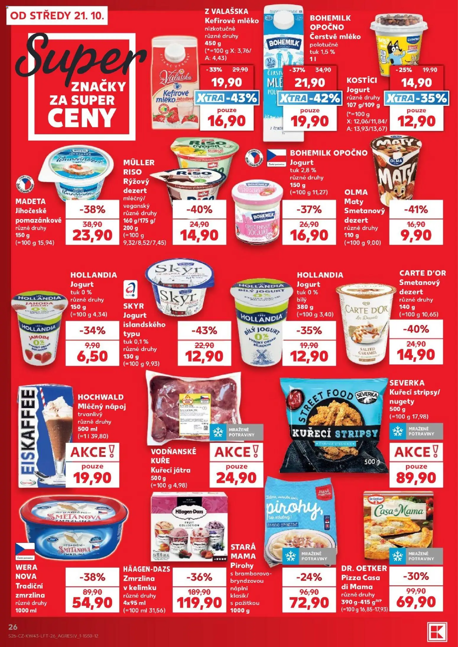 Kaufland leták - Kolín od 21.10.2026 | Strana: 26 | Produkty: Pizza Casa di Mama, Pizza, Potraviny, Kuře