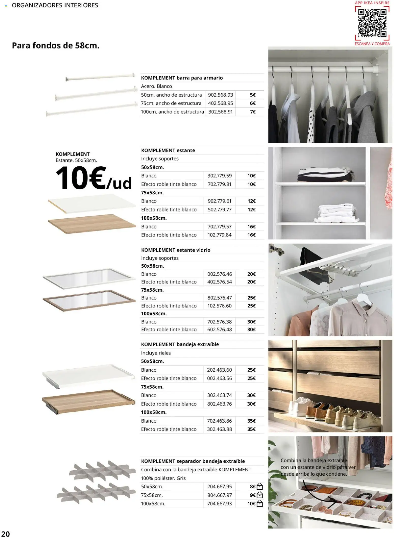 Catálogo IKEA Pax y Komplement │ válido desde el 01.02.2026 | Página: 20 | Productos: Tinte, Bandeja, Estante, Armario