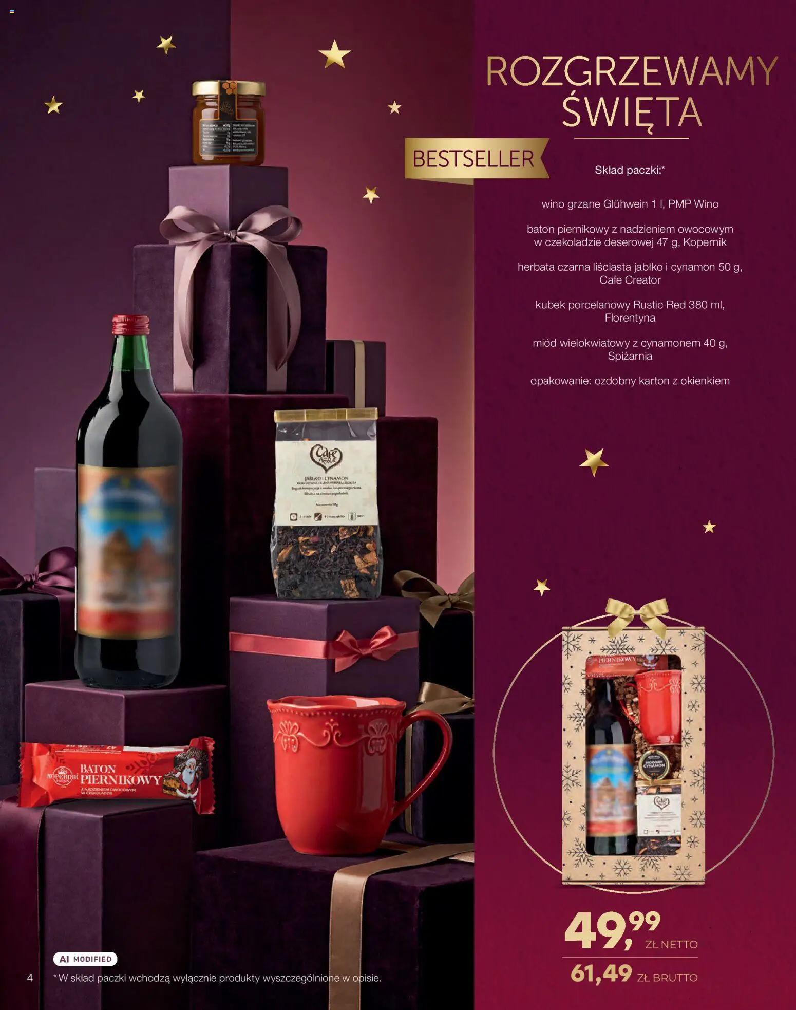 Makro gazetka - Świat prezentów od 01.11.2026 | Strona: 4 | Produkty: Herbata czarna, Cynamon, Miód wielokwiatowy, Wino