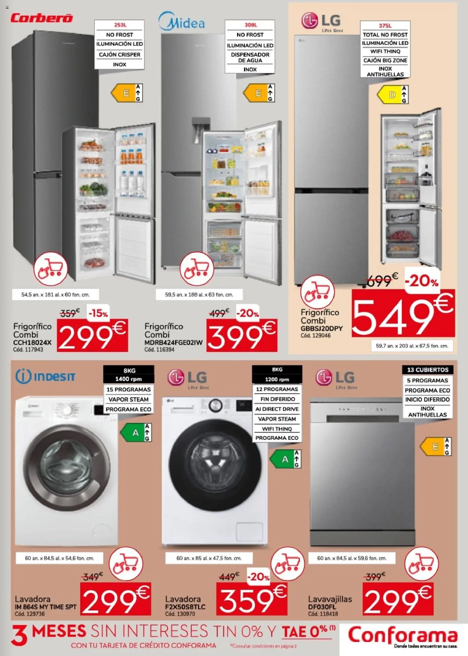 Conforama Practica Sofing │ válido desde el 26.05.2026 | Página: 15 | Productos: Lavadora, Lavavajillas, Combi, Galette de chaise