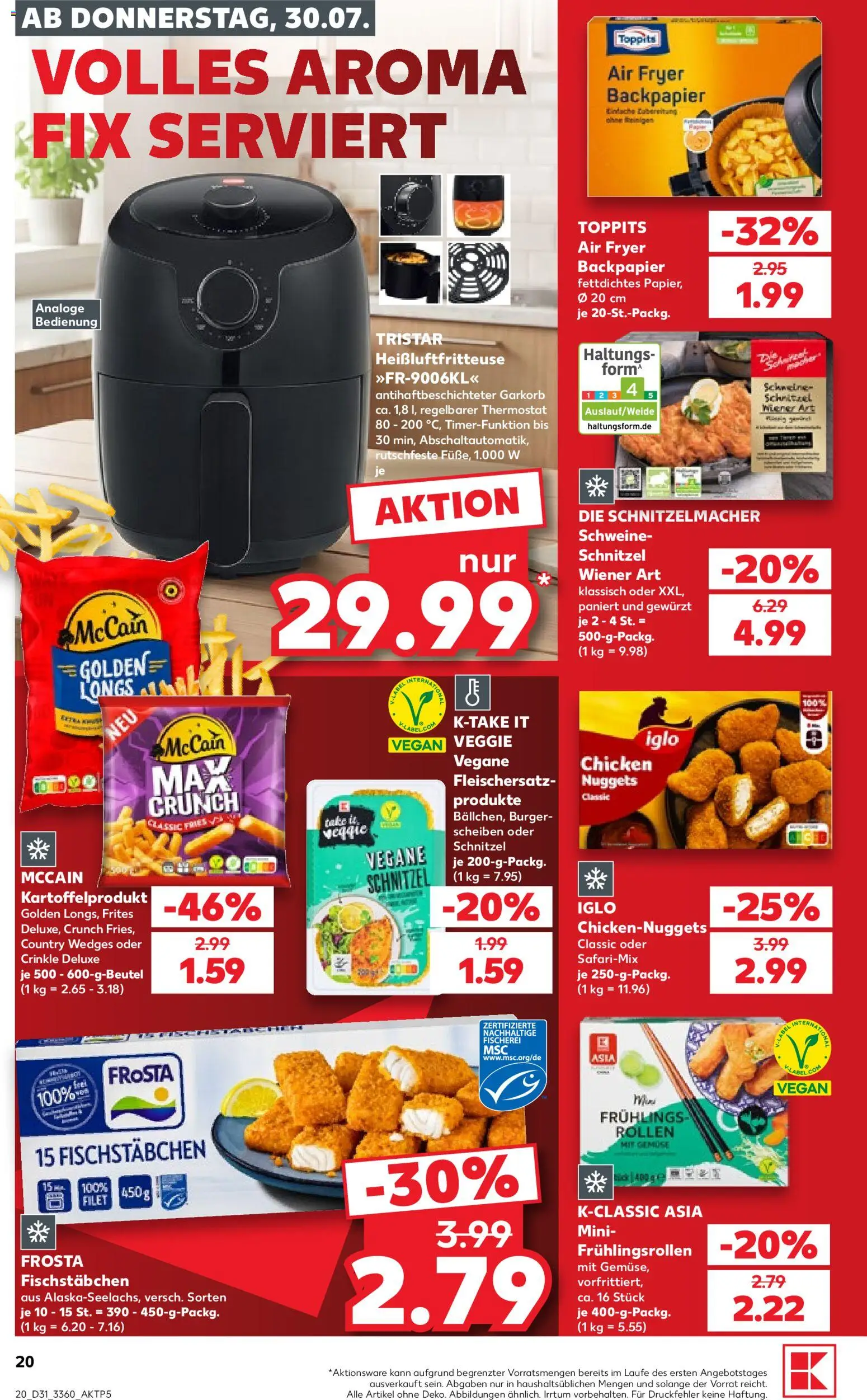 Kaufland Německo leták - Frankfurt od 30.07.2026 | Strana: 20 | Produkty: Veggie, Vegan, Burger, Forma