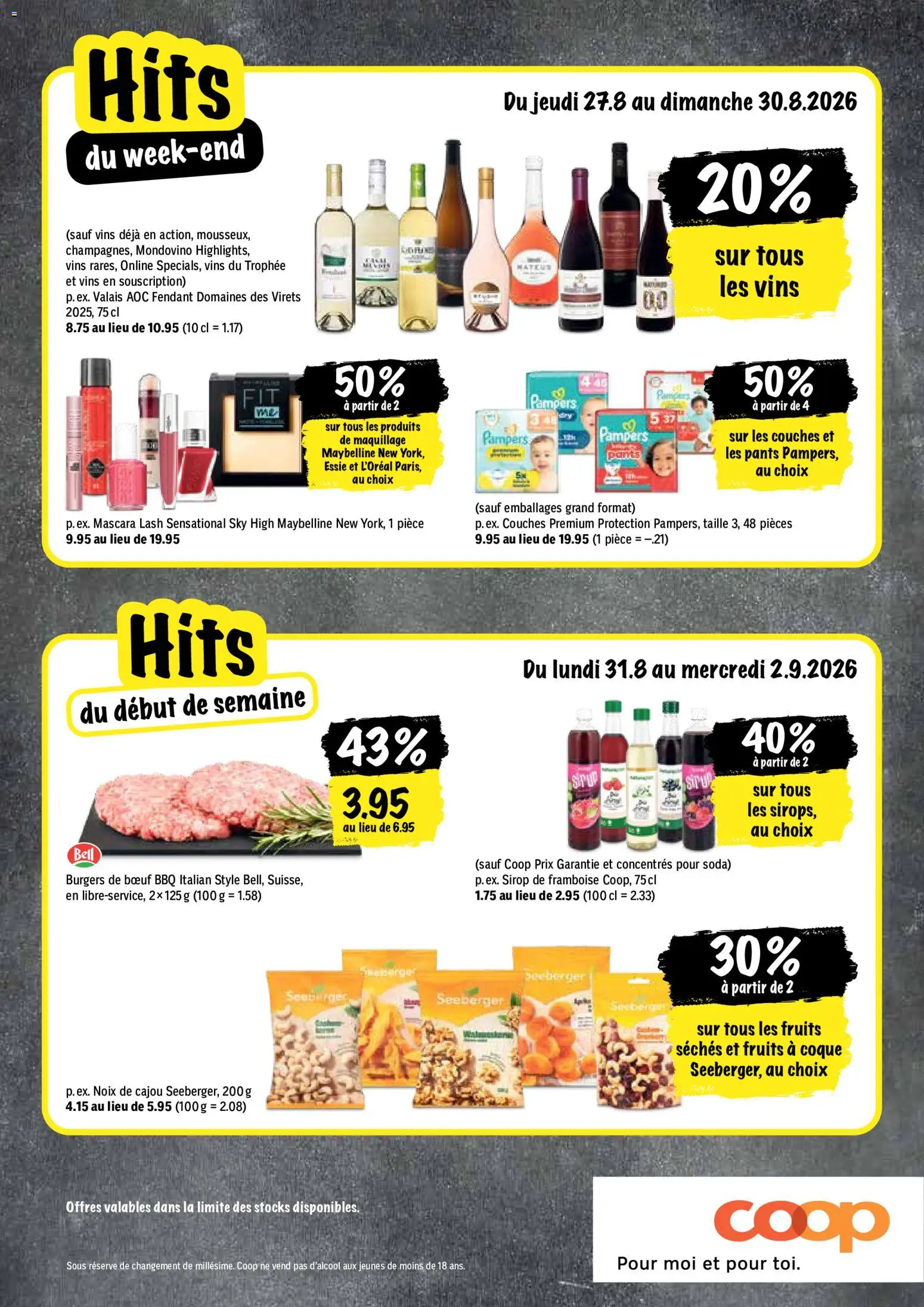 Coop aktionen FR – gültig ab 27.08.2026 | Seite: 20 | Produkte: Pampers, Mascara