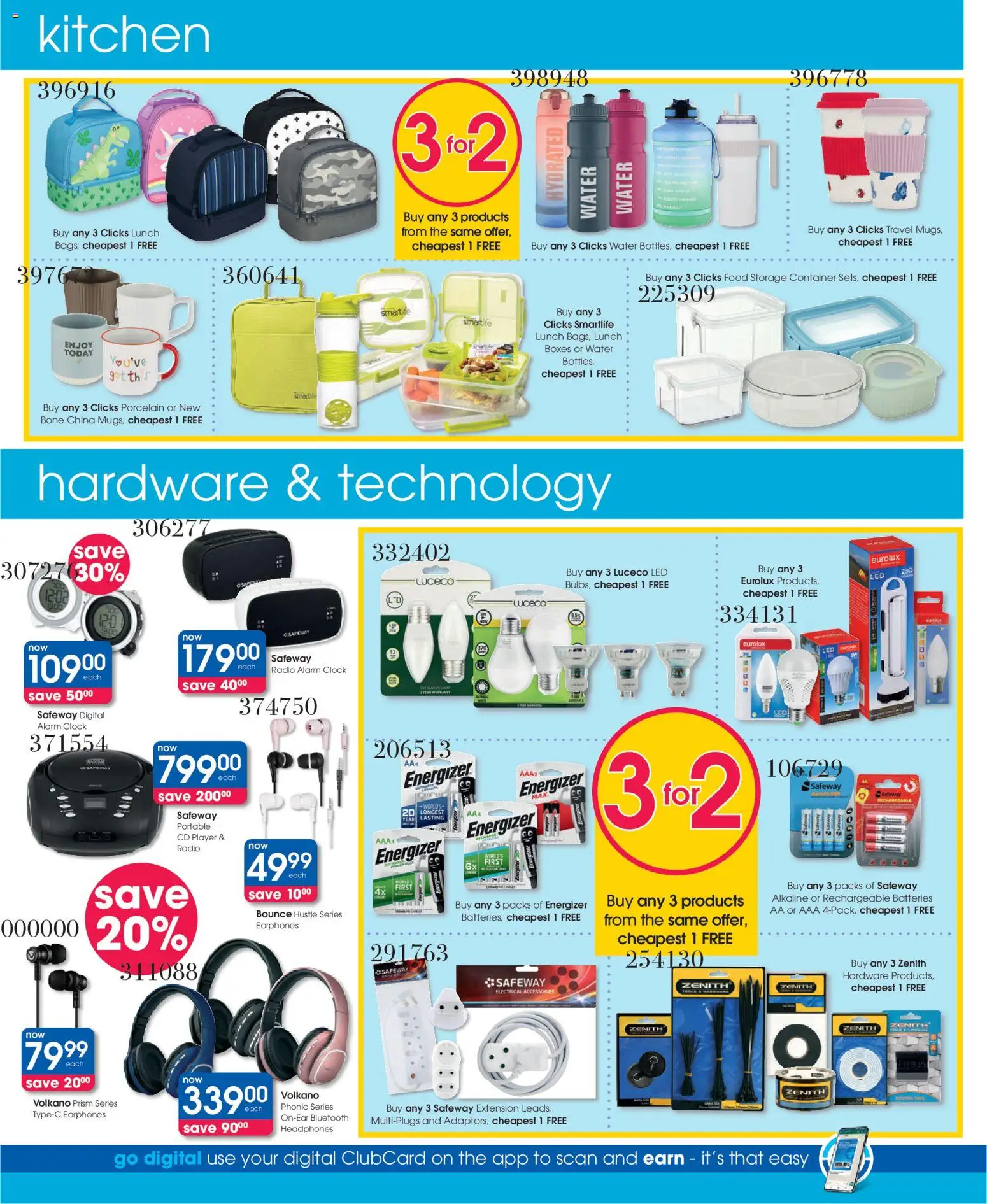 New Clicks catalogue – valid from 11.03.2026 | Page: 44 | Products: Earphones, Alarm clock, Headphones, Cd player
