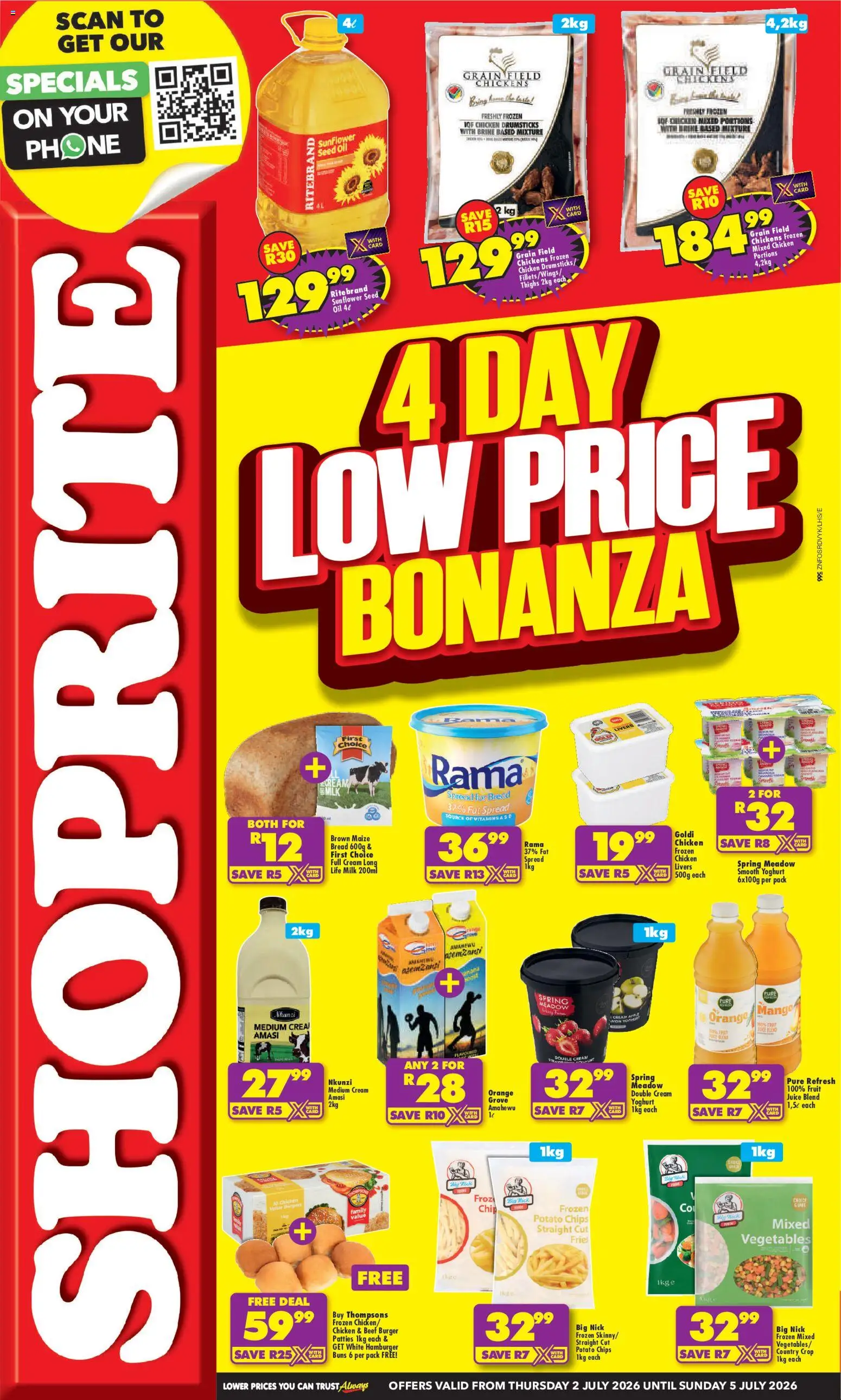 New Shoprite catalogue – valid from 02/07/2026 | Page: 1 | Products: Vitamins, Milk, Chips, Cream