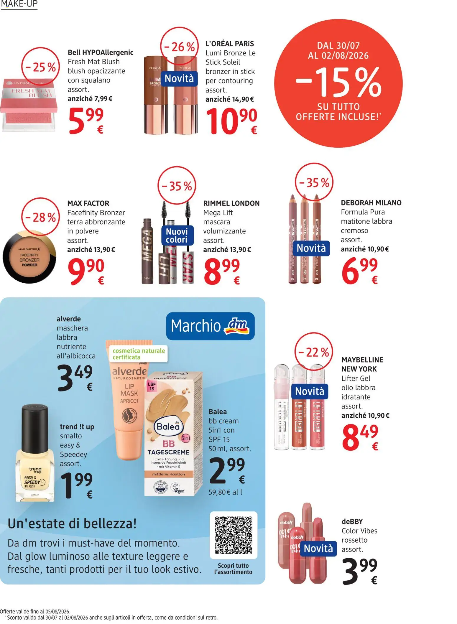 Volantino dm drogerie markt del 30/07/2026 | Pagina: 4 | Prodotti: Mascara, Terra abbronzante, Olio, Terra