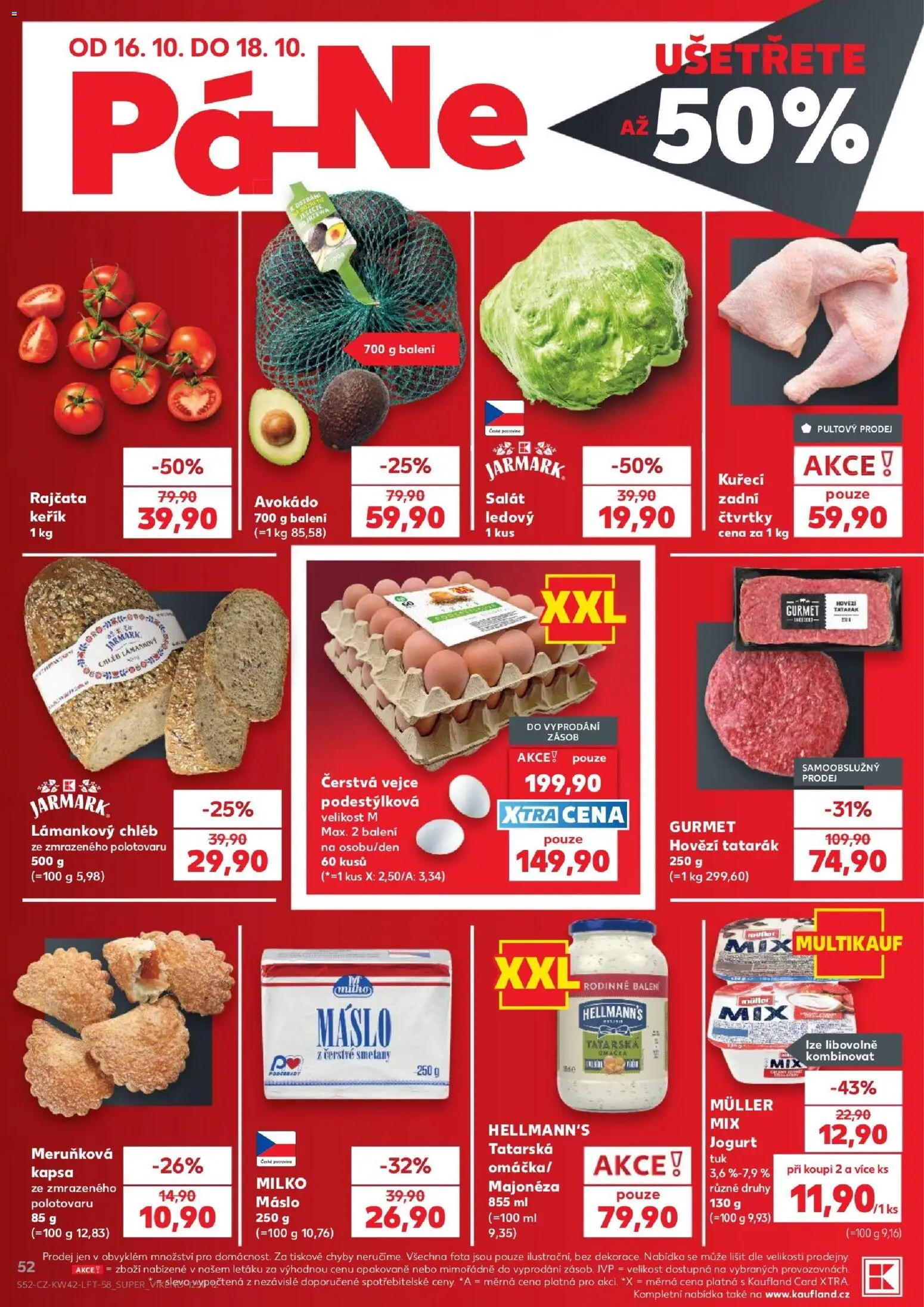 Kaufland leták - Chomutov od 14.10.2026 | Strana: 52 | Produkty: Hovězí, Jogurt, Rajčata, Avokádo