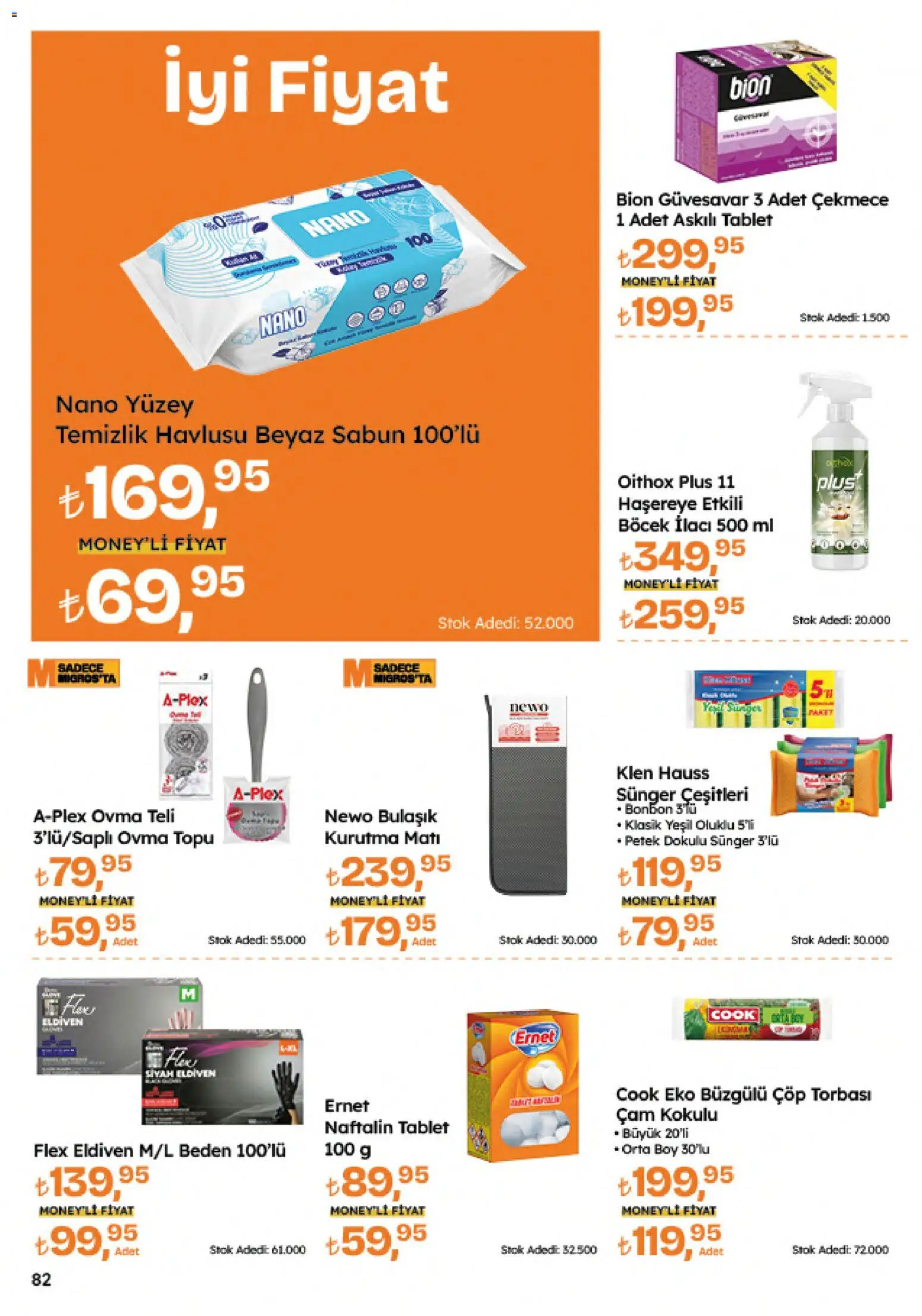Migros Katalog - Migroskop - 09 Temmuz 2026 tarihinden itibaren geçerlidir | Sayfa: 82 | Ürünler: Çöp torbası, Sabun, Eldiven, Tablet