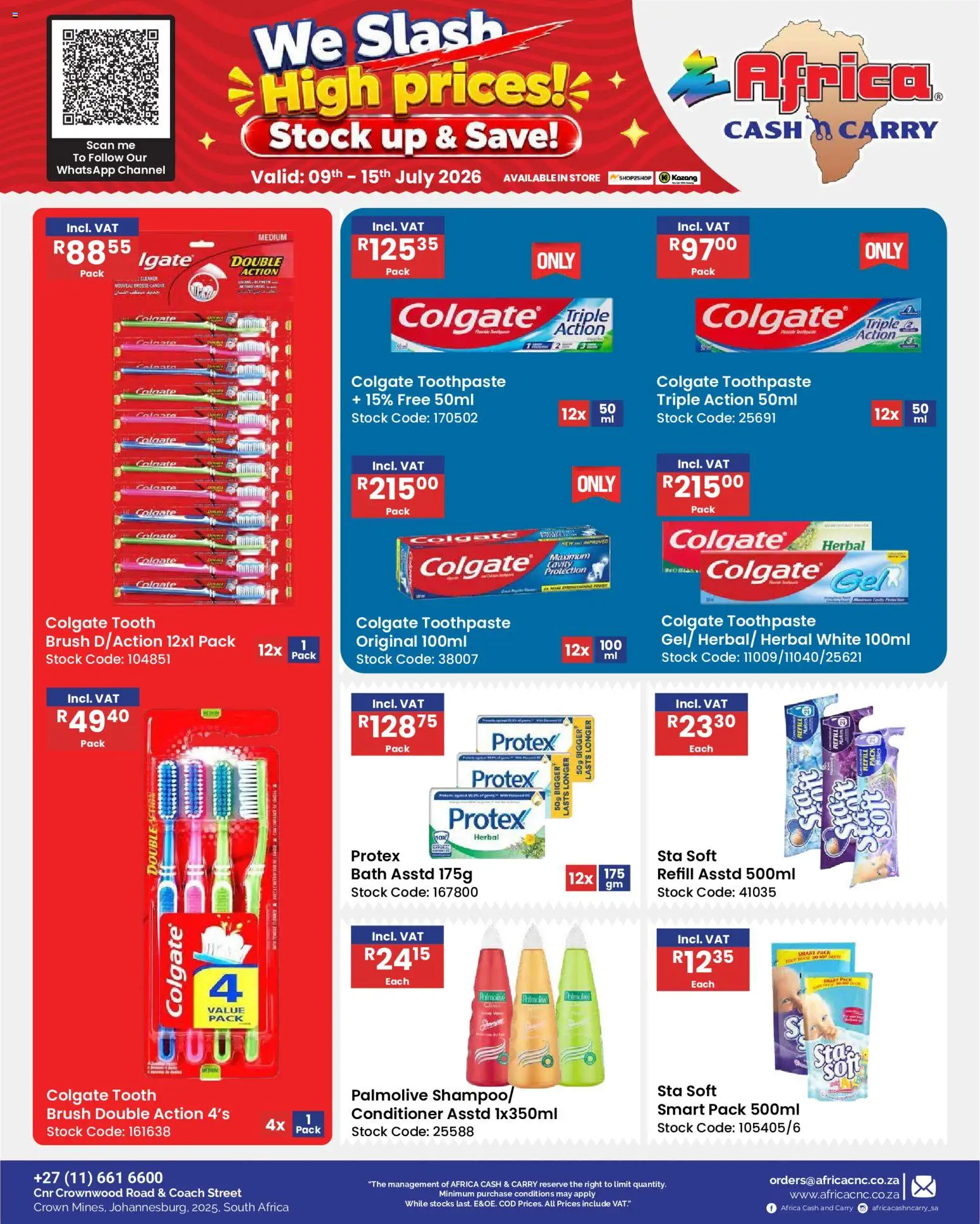 New Africa Cash & Carry catalogue – valid from 09/07/2026 | Page: 67 | Products: Shampoo, Conditioner, Stock, Toothpaste