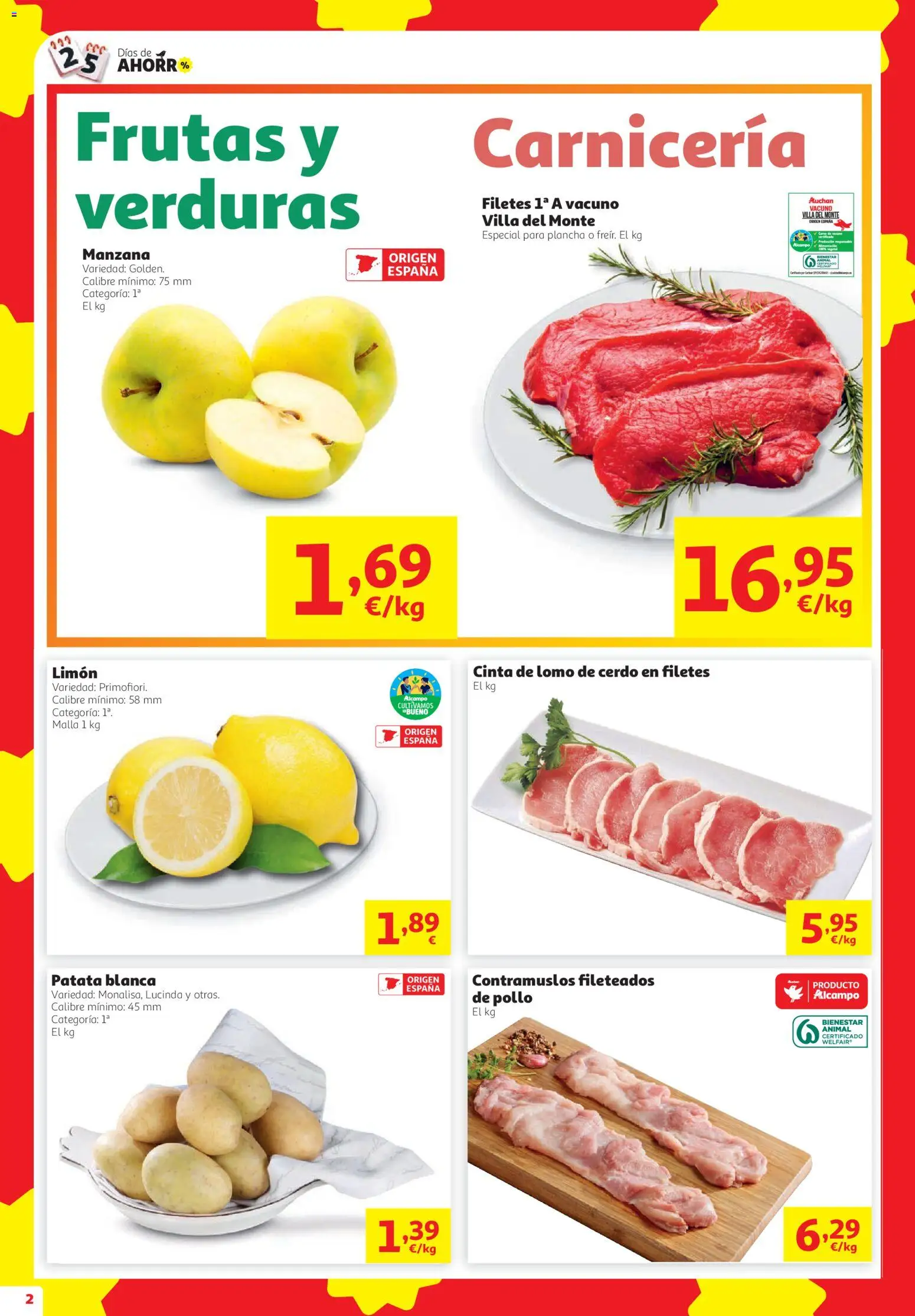 Alcampo Supermercado │ válido desde el 24/09/2026 | Página: 2 | Productos: Verduras, Lomo, Limón, Plancha