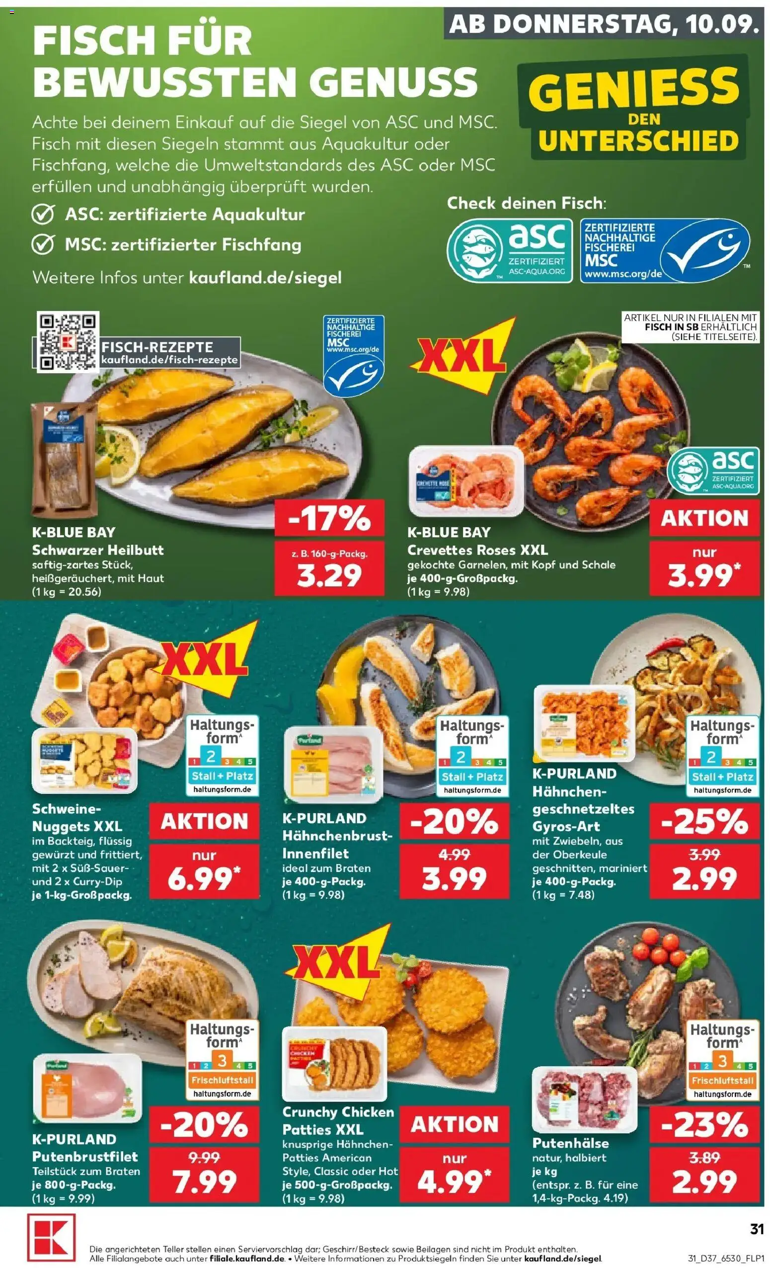Prospekt Kaufland ab 07.09.2026 » Angebote Online zum Blättern | Seite: 40 | Produkte: Beilagen, Hahnchen, Fisch, Hahnchenbrust