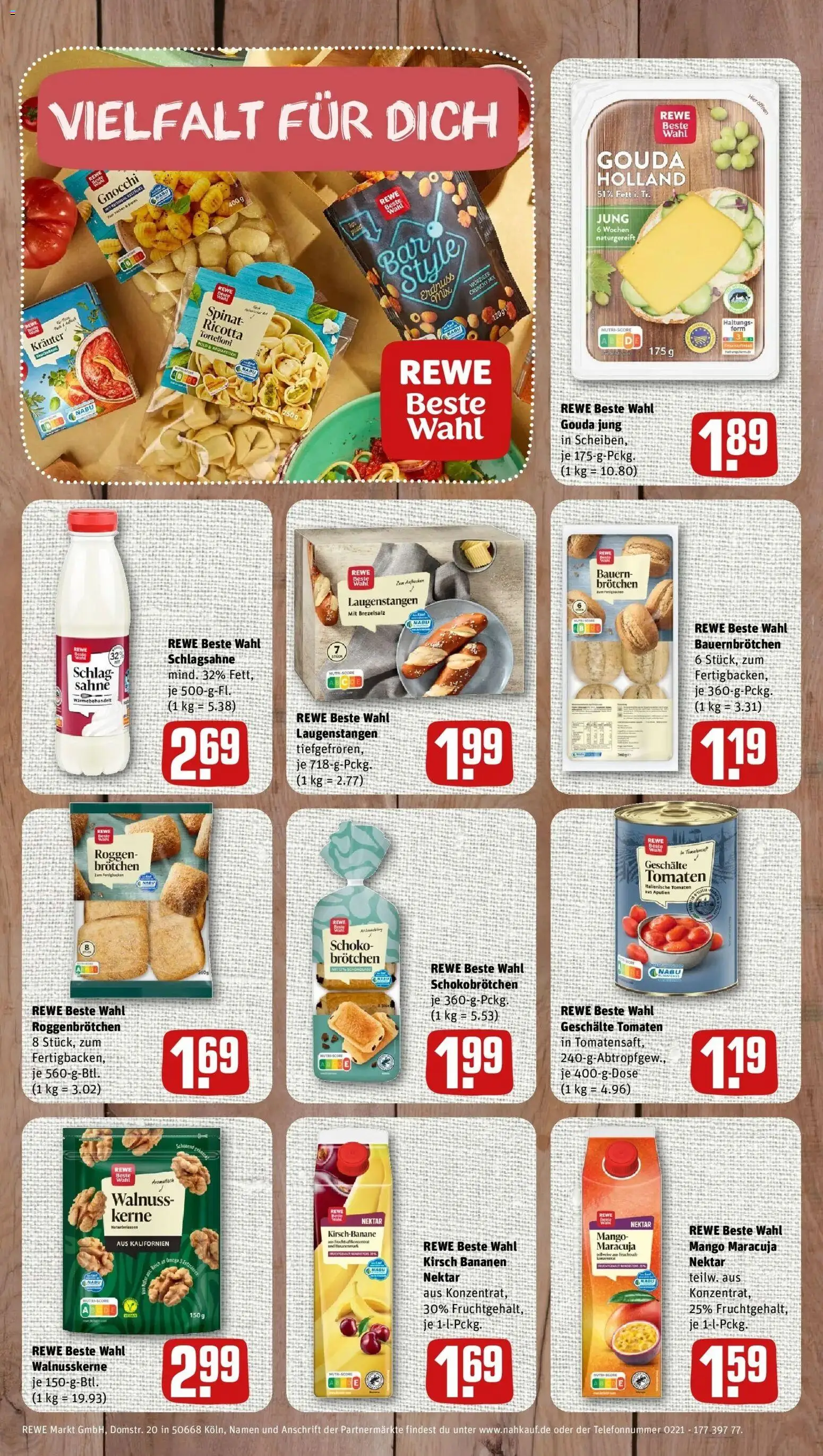 REWE Prospekt ab 14.09.2026 zum Blättern » Angebote | Seite: 8 | Produkte: Gouda, Bananen, Mango, Sahne