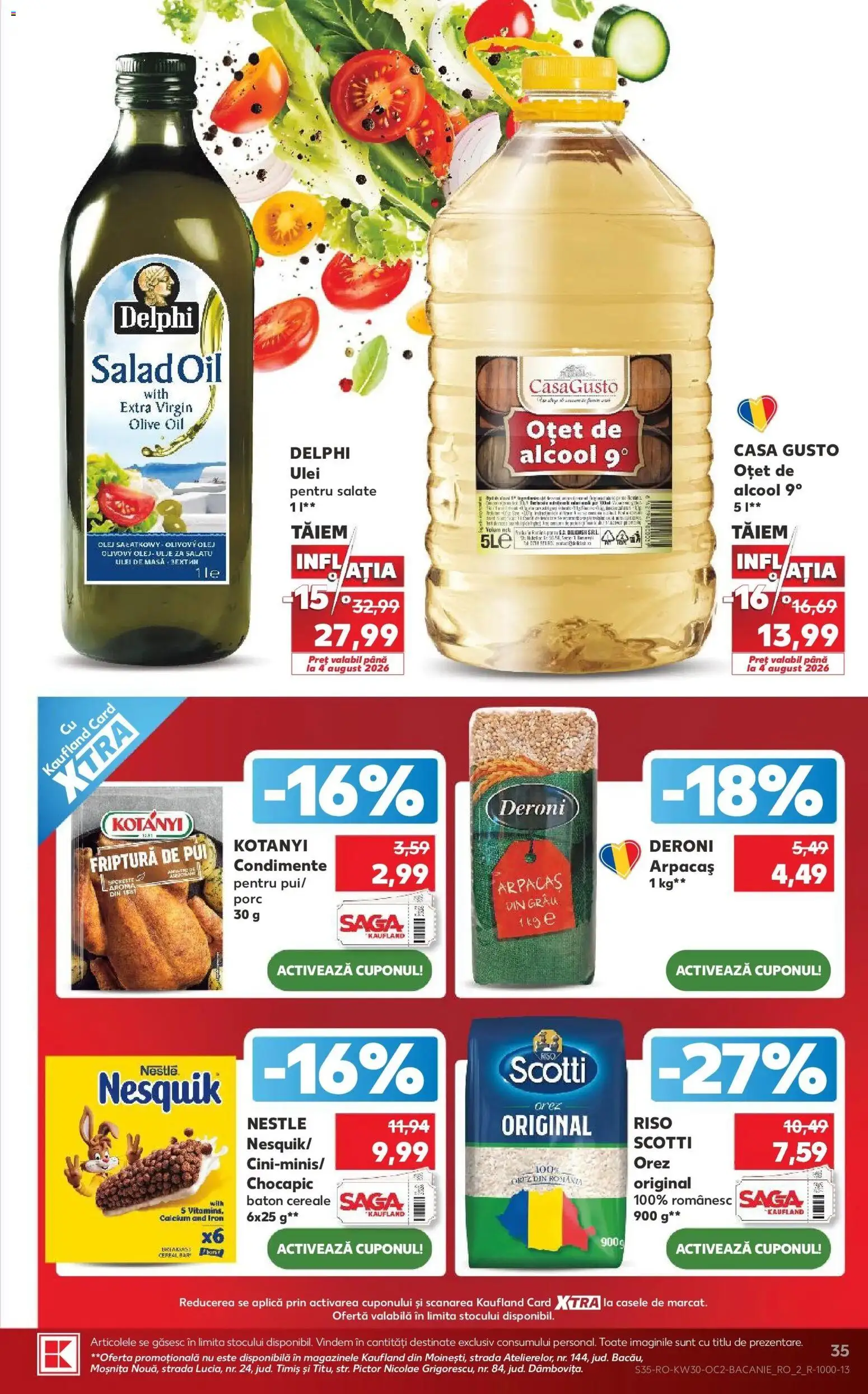 Noul catalog Kaufland – valabil de la 22.07.2026 | Pagină: 35 | Produse: Aplică, Oțet, Cereale, Condimente
