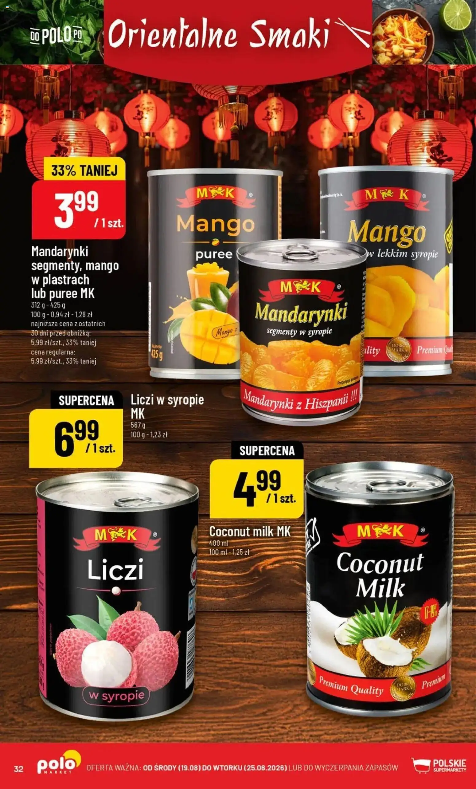 Nowa POLOmarket gazetka od jutra 19.08.2026 | Strona: 32 | Produkty: Mango, Mandarynki