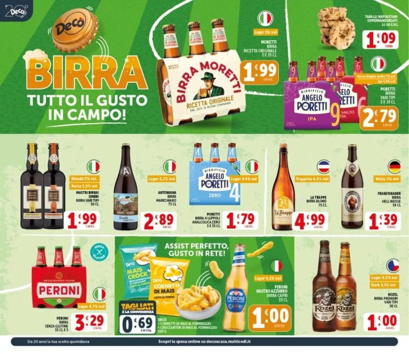 Volantino Decò del 08.06.2026 | Pagina: 14 | Prodotti: Birra, Formaggio, Taralli, Mais