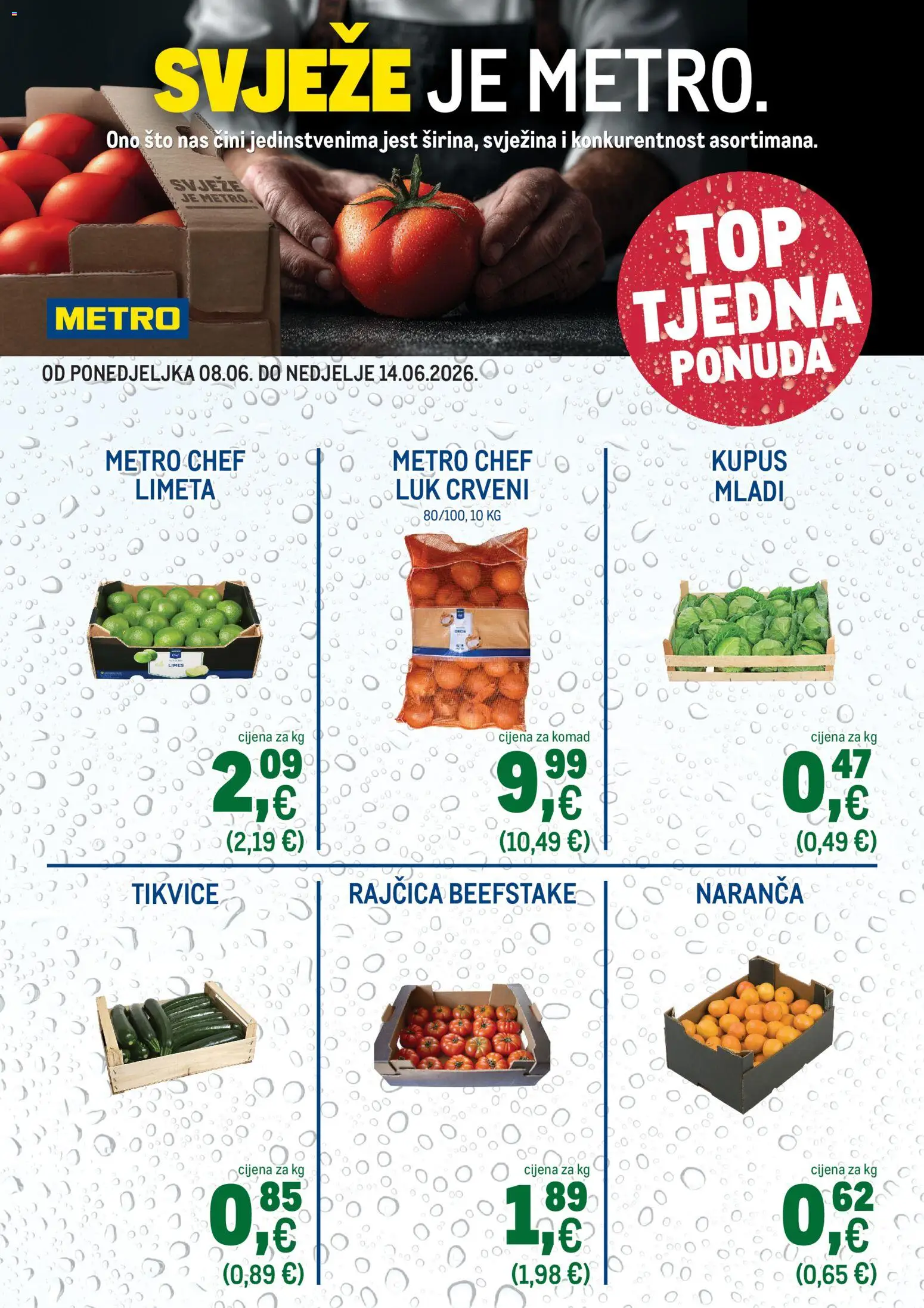 Metro katalog | vrijedi od 08.06.2026 | Stranica: 2 | Proizvodi: Tikvice, Luk, Limeta, Rajčica