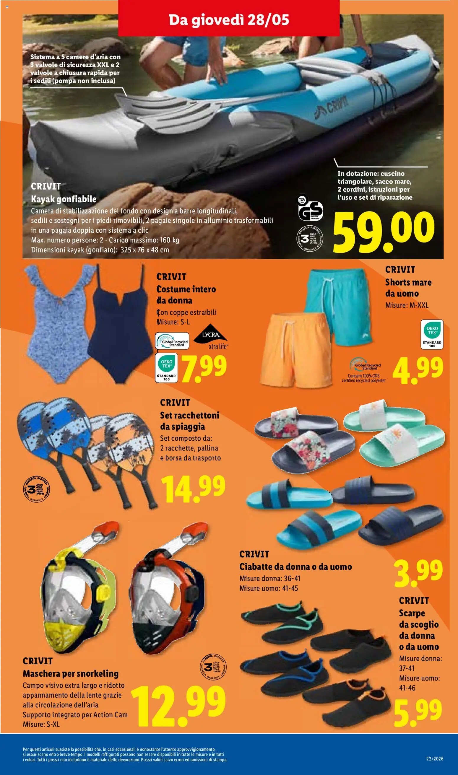 Volantino Lidl del 28.05.2026 | Pagina: 31 | Prodotti: Maschera, Action cam, Ciabatte, Alluminio