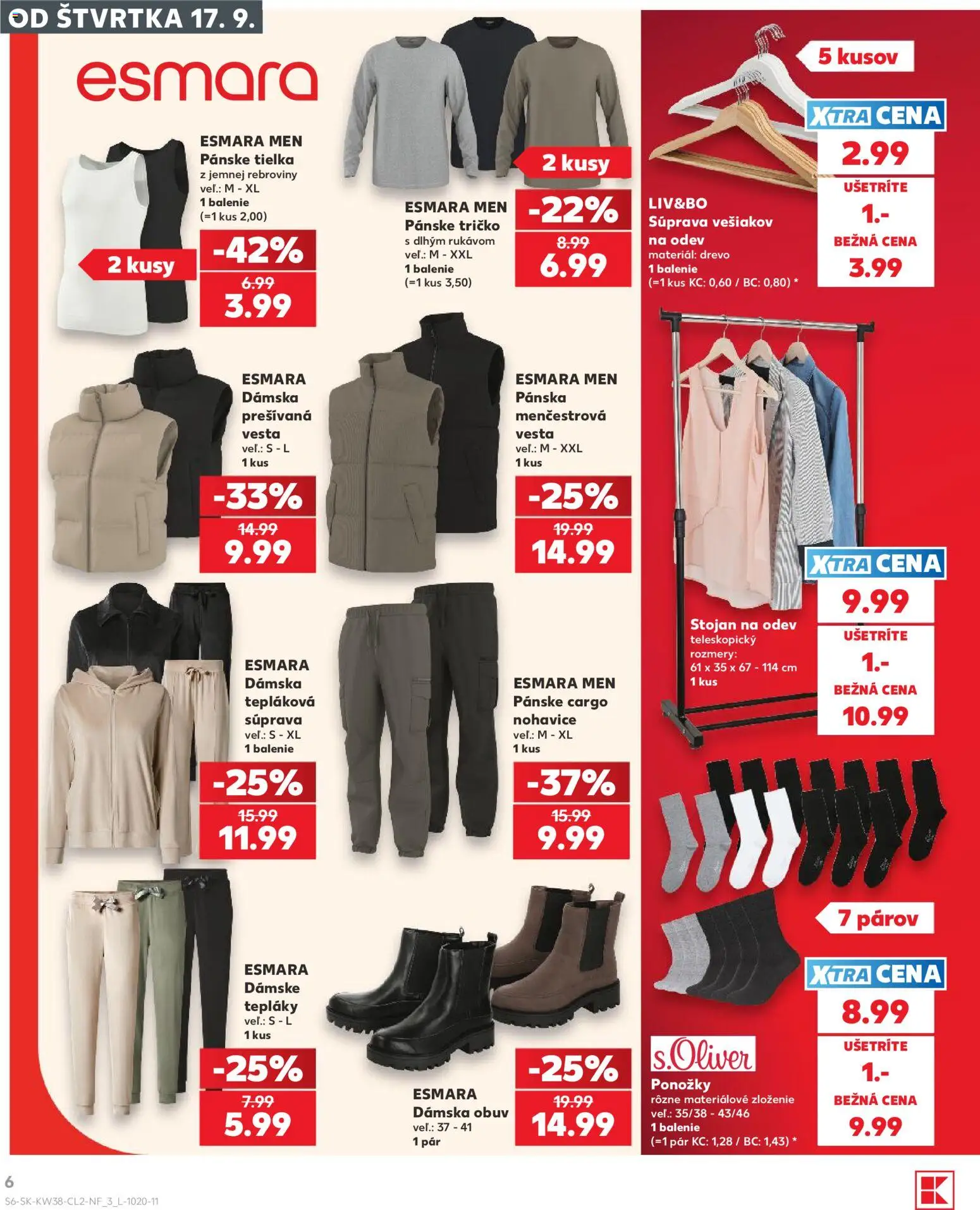 Kaufland SK akciós ujság - amely érvényes a következő dátumtól: 2026.09.17. | Oldal: 6 | Termékek: Esmara
