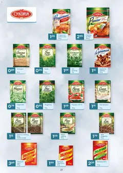 Pogląd oferty "Eurocash gazetka - Oferta Handlowa" - ważna od 04.05.2026 | Strona: 21 | Produkty: Czosnek, Cynamon, Majeranek, Żelatyna