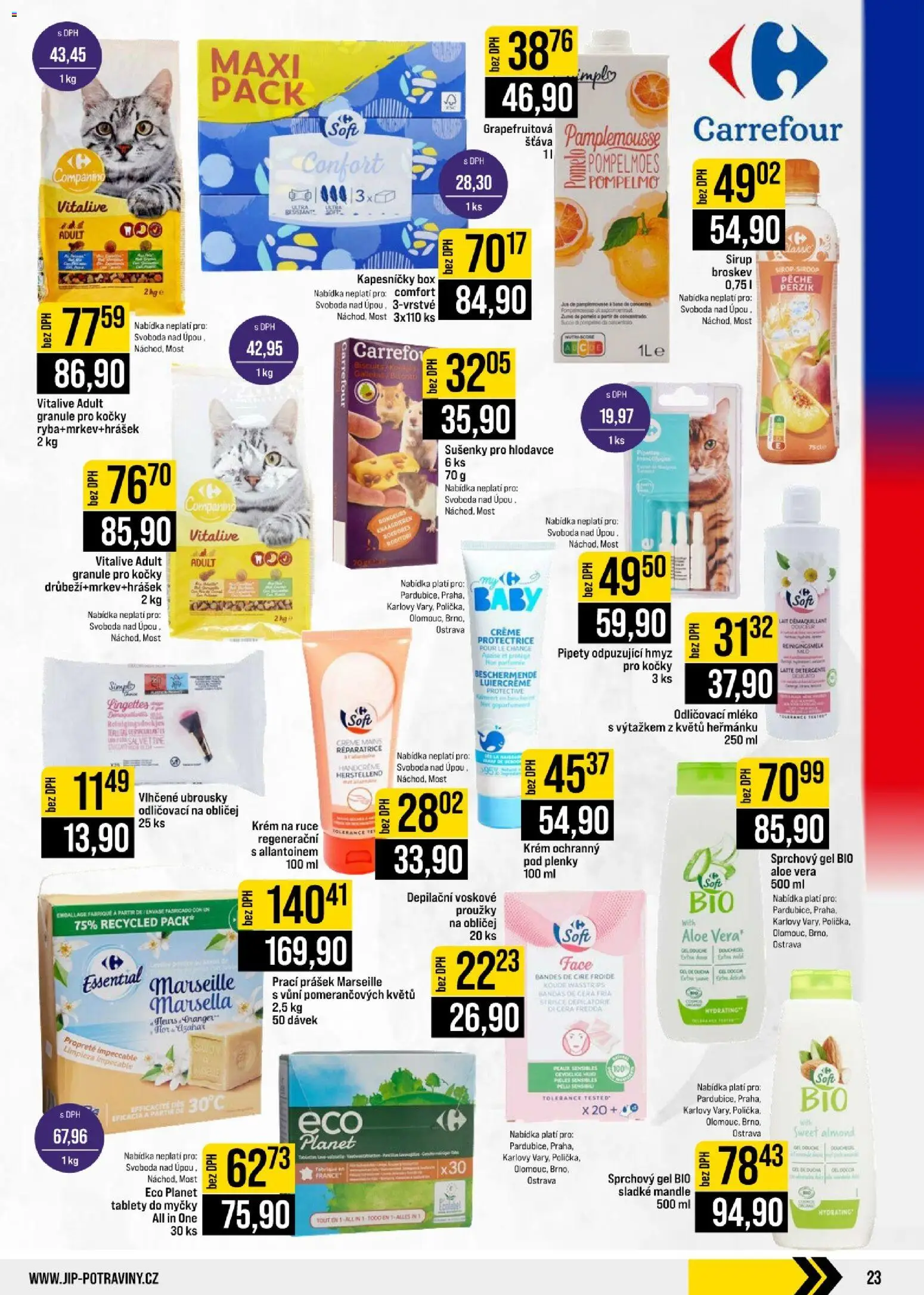 Jip leták - Cash & Carry od 05.08.2026 | Strana: 23 | Produkty: Vlhčené ubrousky, Box, Mléko, Granule pro kočky