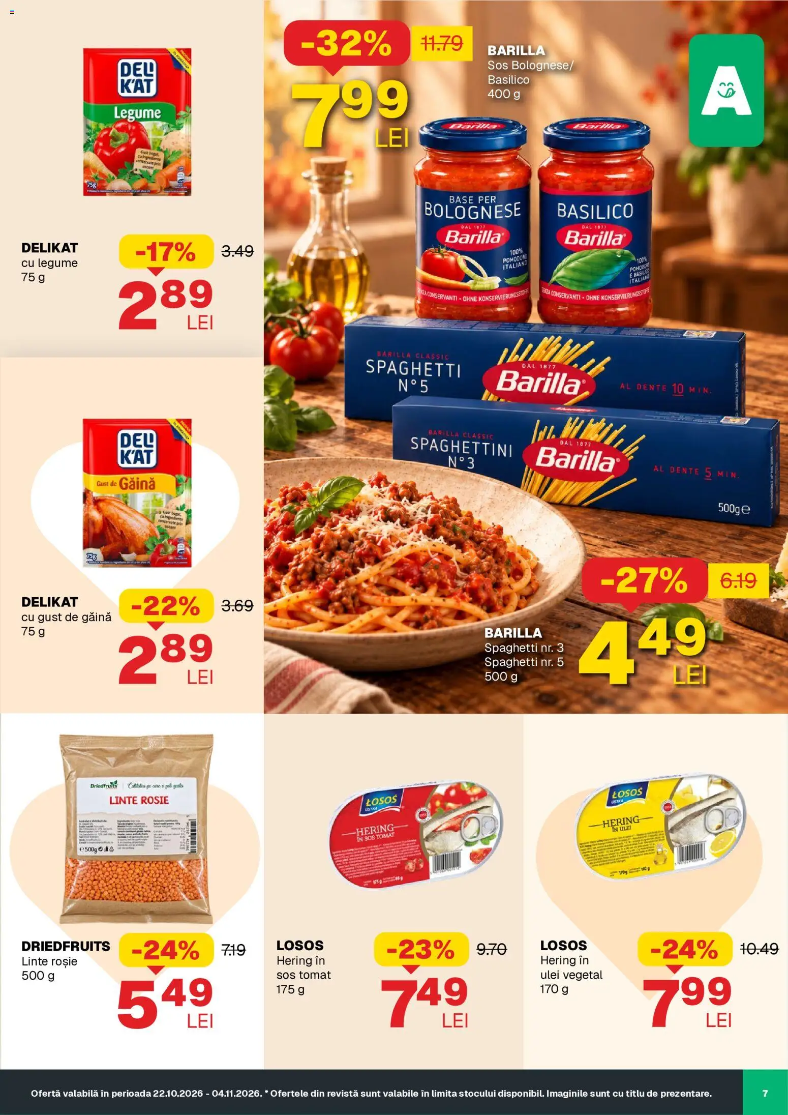 Noul catalog Annabella – valabil de la 22.10.2026 | Pagină: 7 | Produse: Barilla, Ulei, Legume, Sos