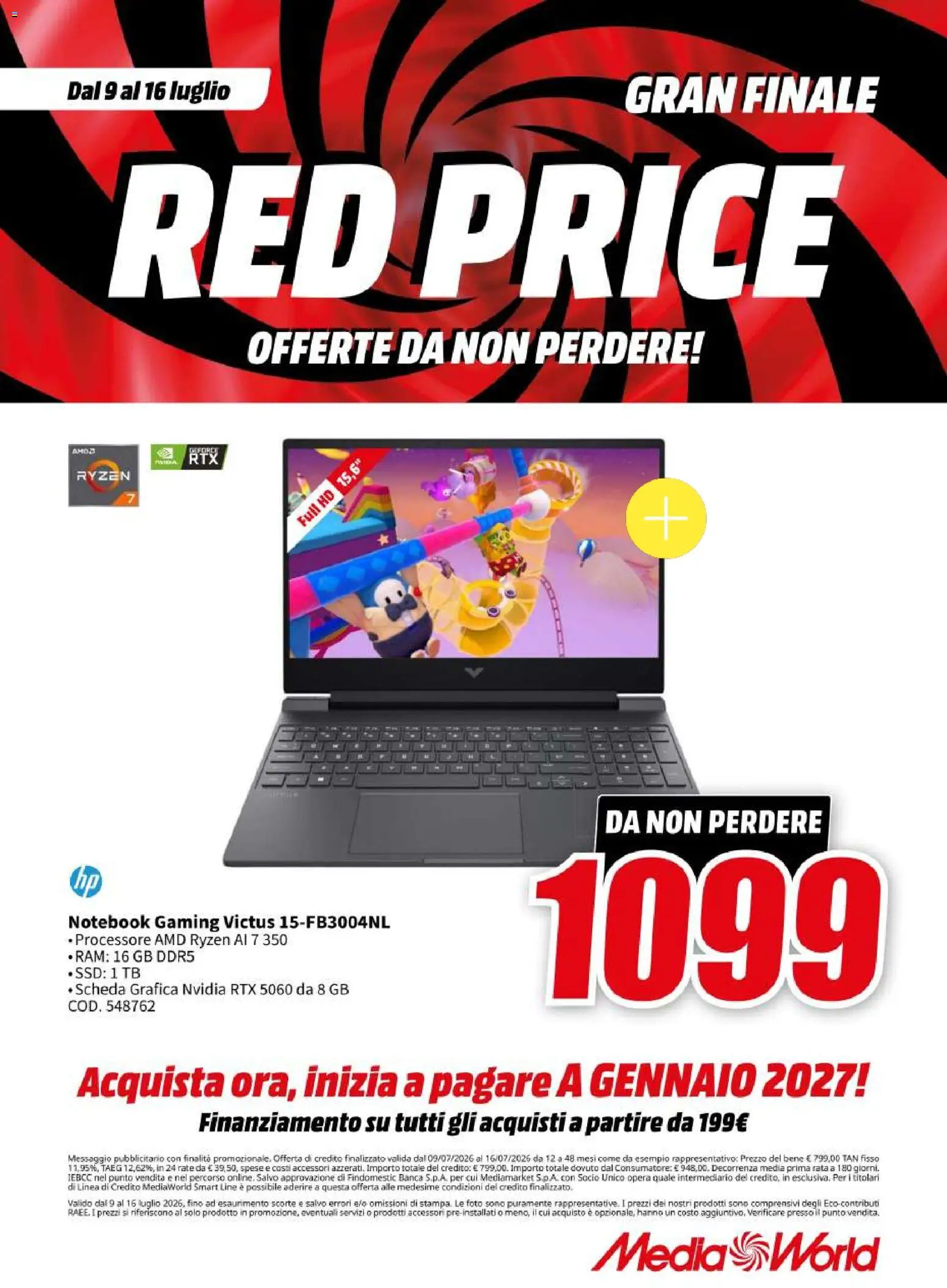 Volantino Media World del 09/07/2026 | Pagina: 38 | Prodotti: Notebook