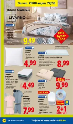 ESMARA Pyjama en mousseline, tailles S - XL, 100 % coton, 2 pièces - Voorbeeld van een folder van Lidl, geldig van 17/08/2026 | Pagina: 28 | Producten: La, Pyjama