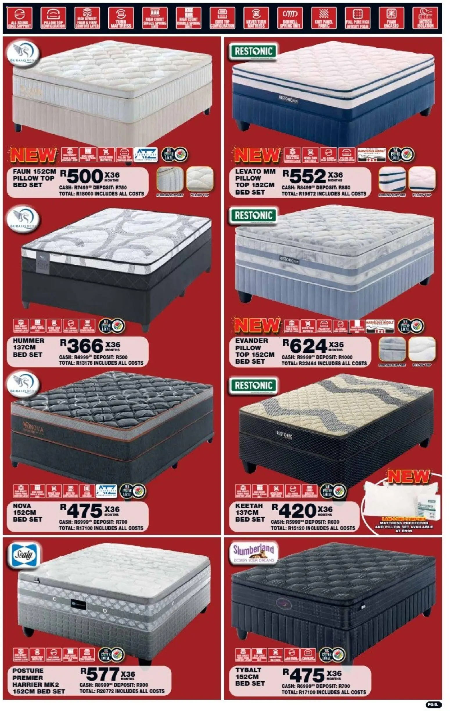 New Lewis Stores catalogue – valid from 10/08/2026 | Page: 5 | Products: Bed, Mattress, Pillow, Foam