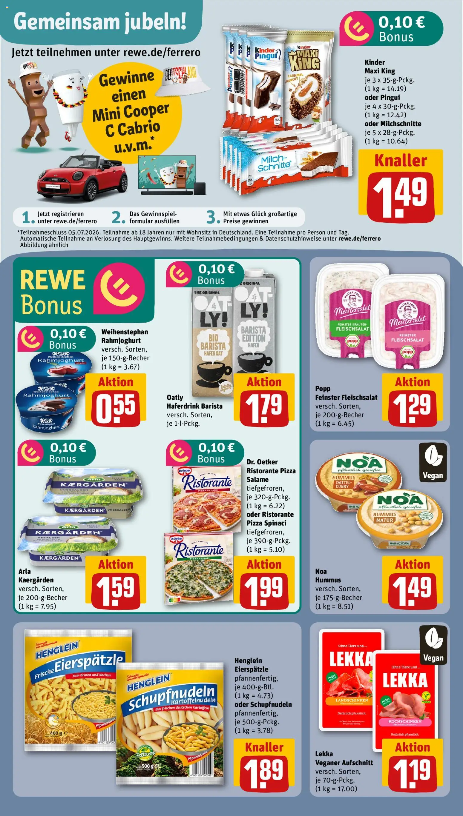 Rewe Prospekt – gültig ab 08.06.2026 | Seite: 10 | Produkte: Haferdrink, Kartoffeln, Dattel, Pizza