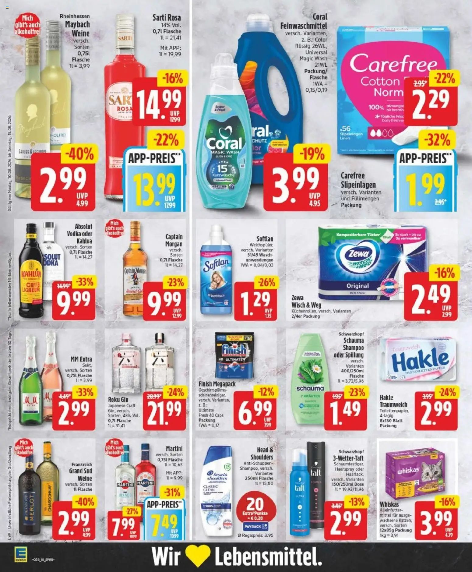 Edeka Prospekt Hannover – gültig ab 10.08.2026 | Seite: 18 | Produkte: Merlot, Zewa, Spülung, Whiskas