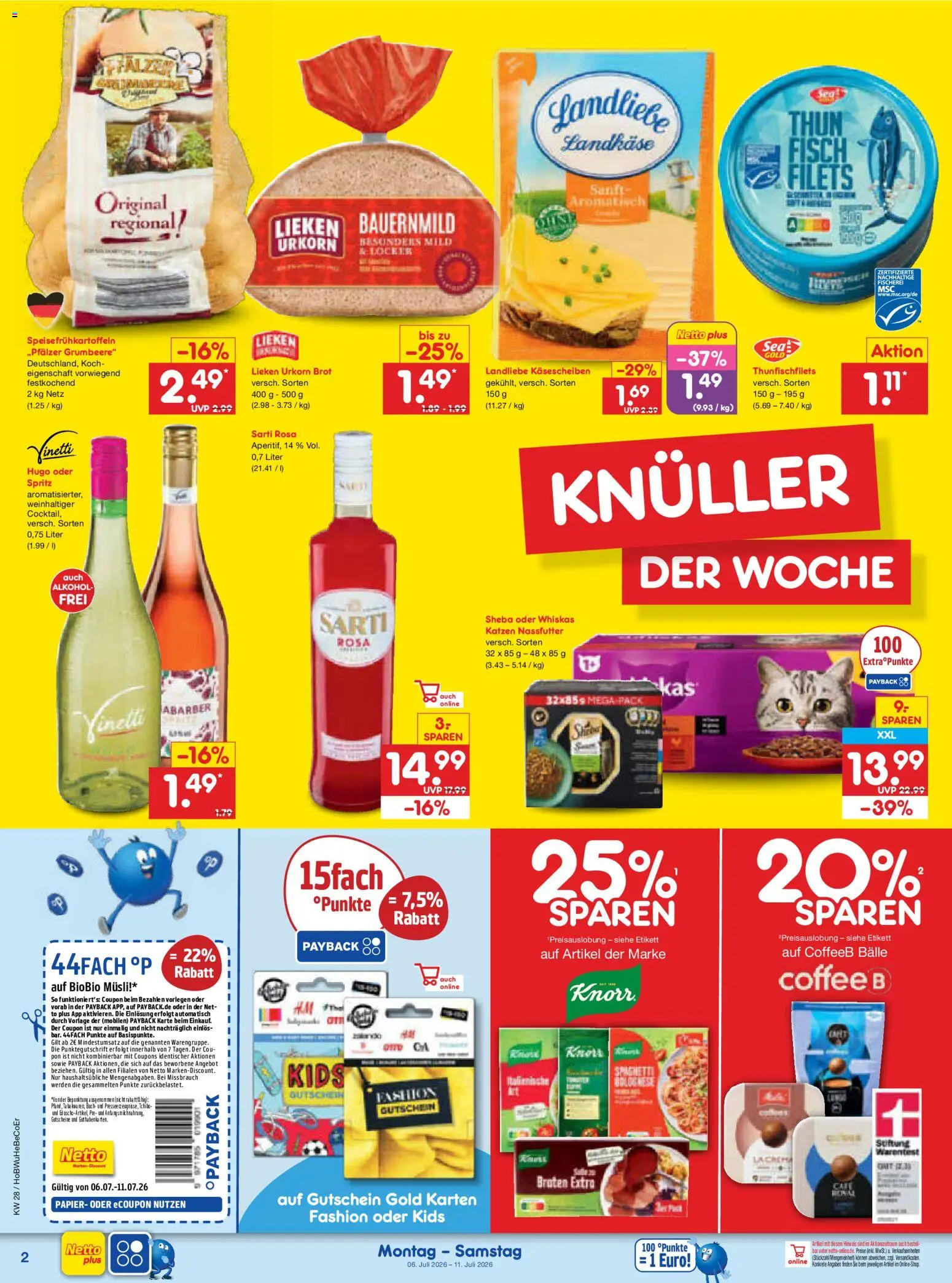 Netto Marken-Discount Prospekt – gültig ab 06.07.2026 | Seite: 2 | Produkte: Musli, Sheba, Fisch, Whiskas