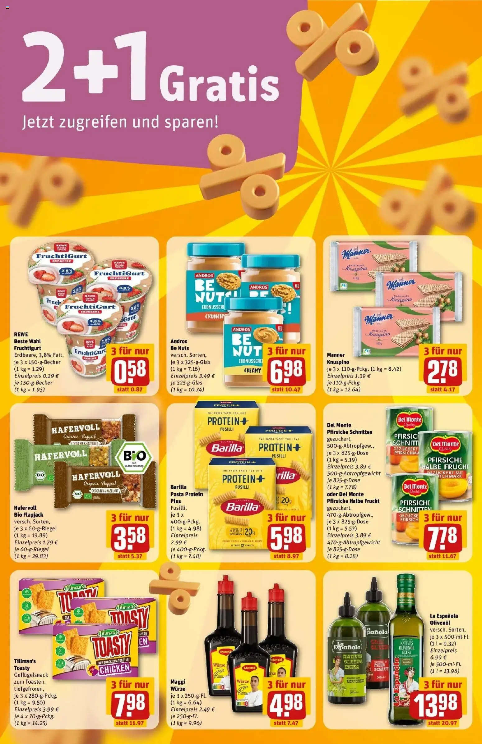 REWE Prospekt ab 31.08.2026 zum Blättern » Angebote | Seite: 4 | Produkte: Maggi, Barilla, Olivenol, Pasta
