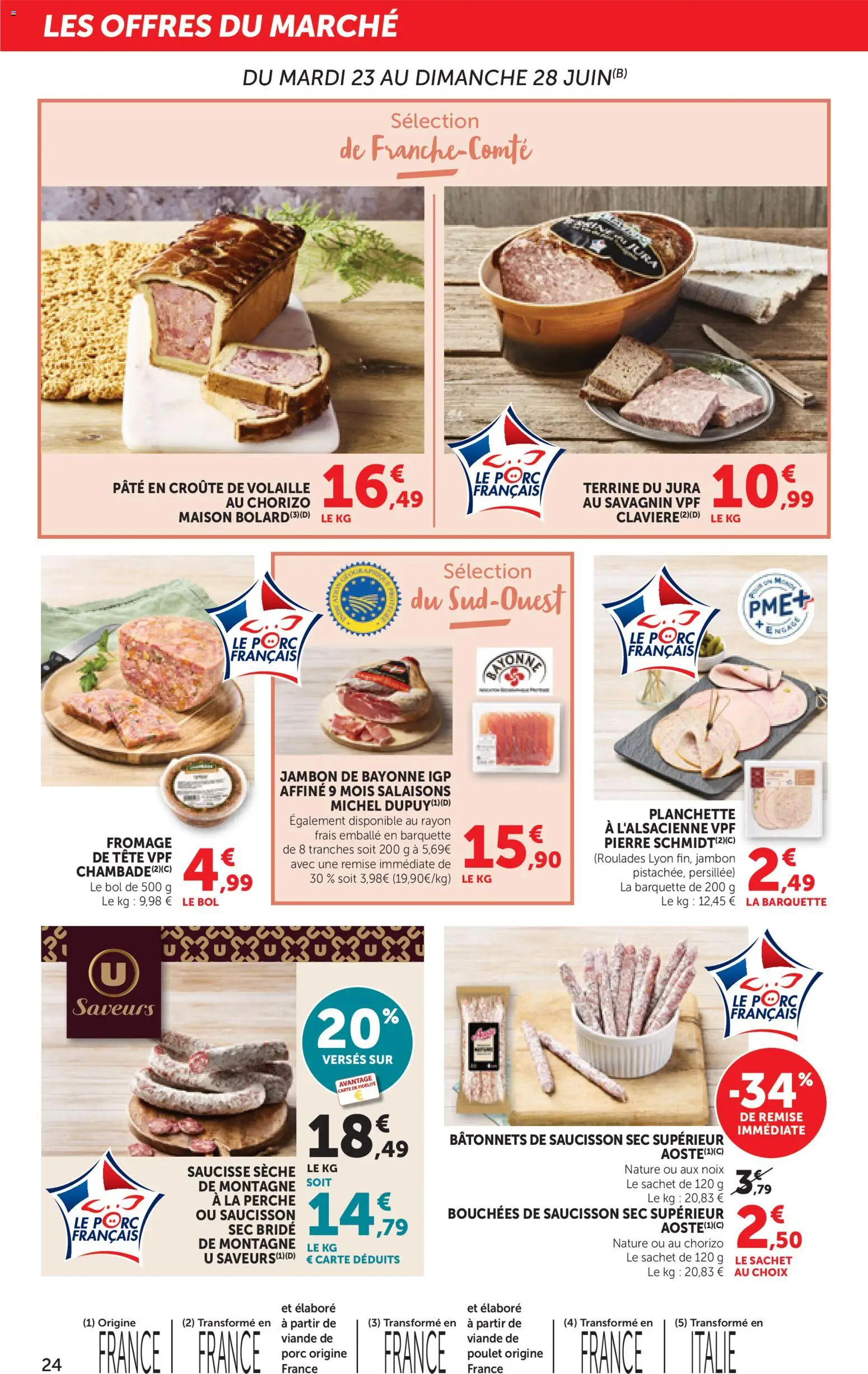 {H1} | Page: 24 | Produits: Saucisson sec, Volaille, Noix, Fromage frais