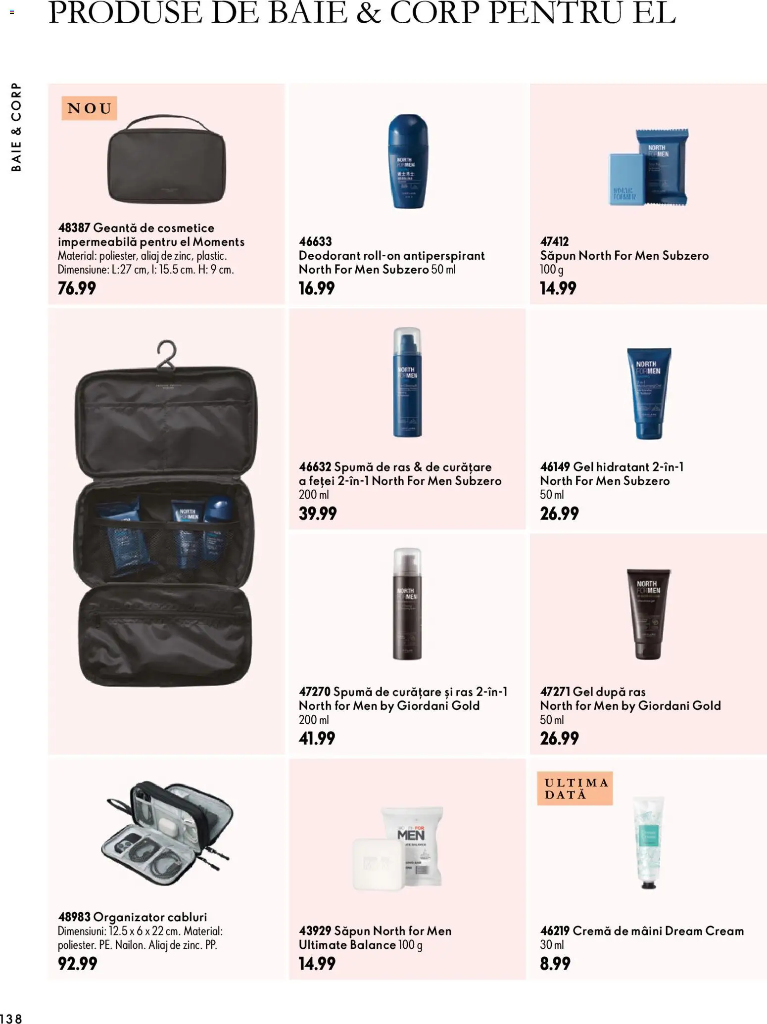 Noul catalog Oriflame – valabil de la 30.09.2026 | Pagină: 138 | Produse: Cremă, Spumă de ras, Deodorant, Antiperspirant
