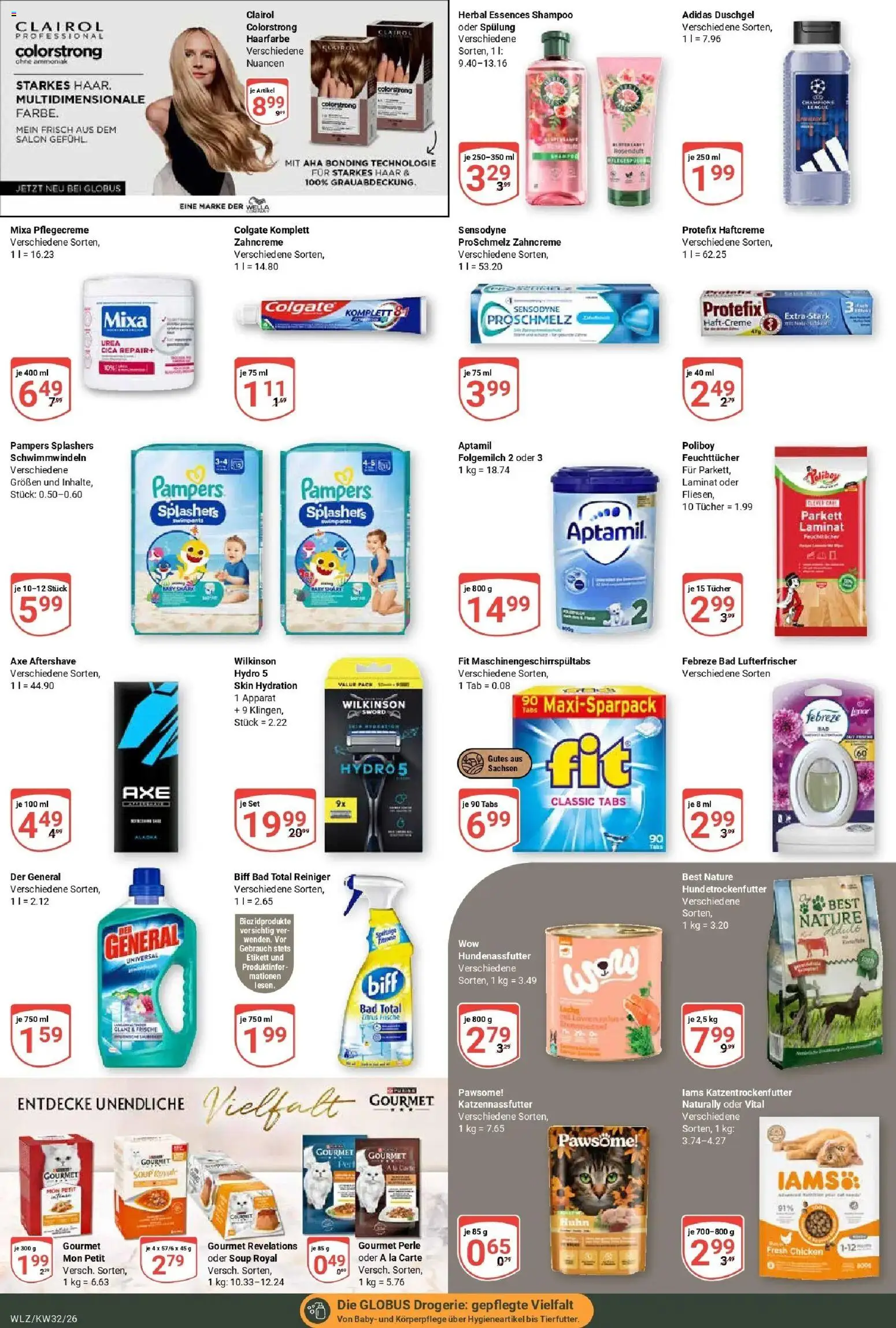 Globus Prospekt Weischlitz (ab 03.08.2026) » Angebote online | Seite: 21 | Produkte: Bad, Shampoo, Spülung, Axe